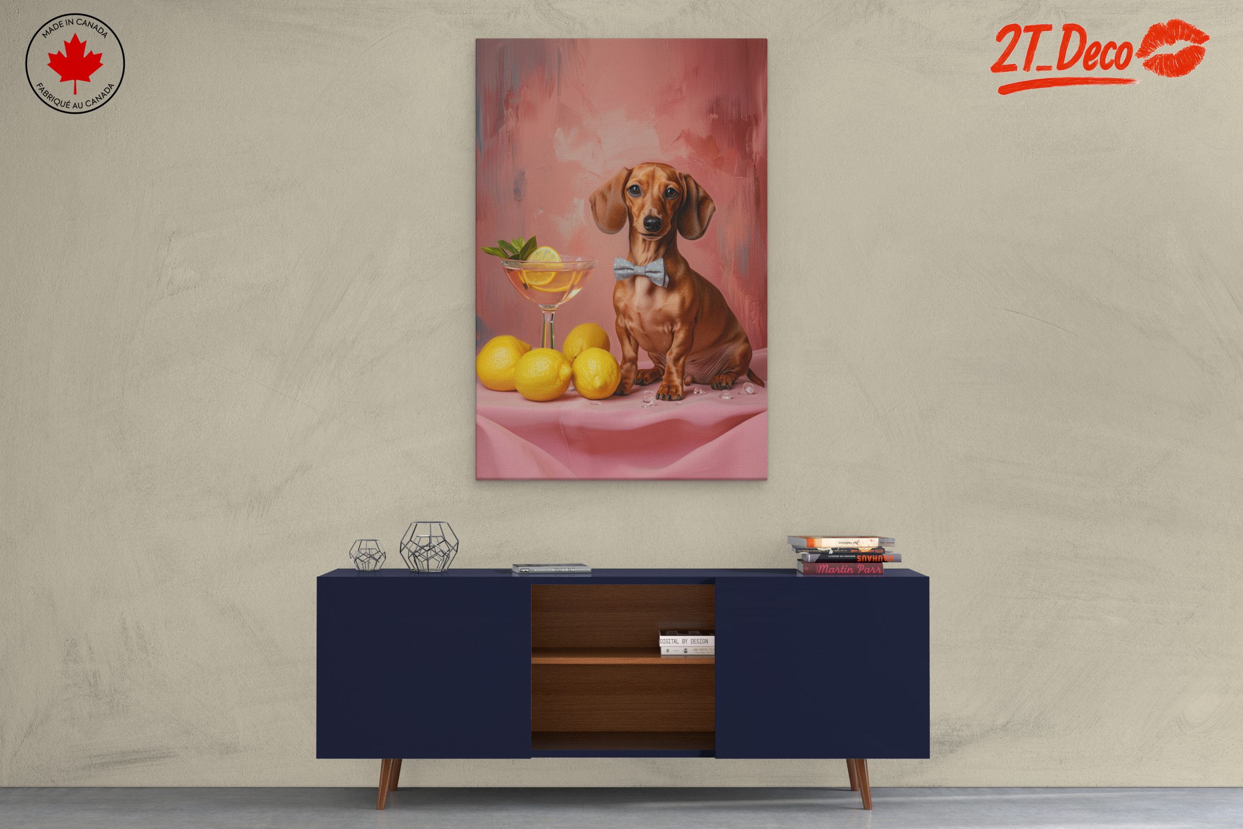 Charming Dachshund with Lemonade and Lemons - Image 3