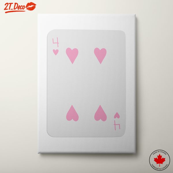 Stylized Playing Card Design with Hearts
