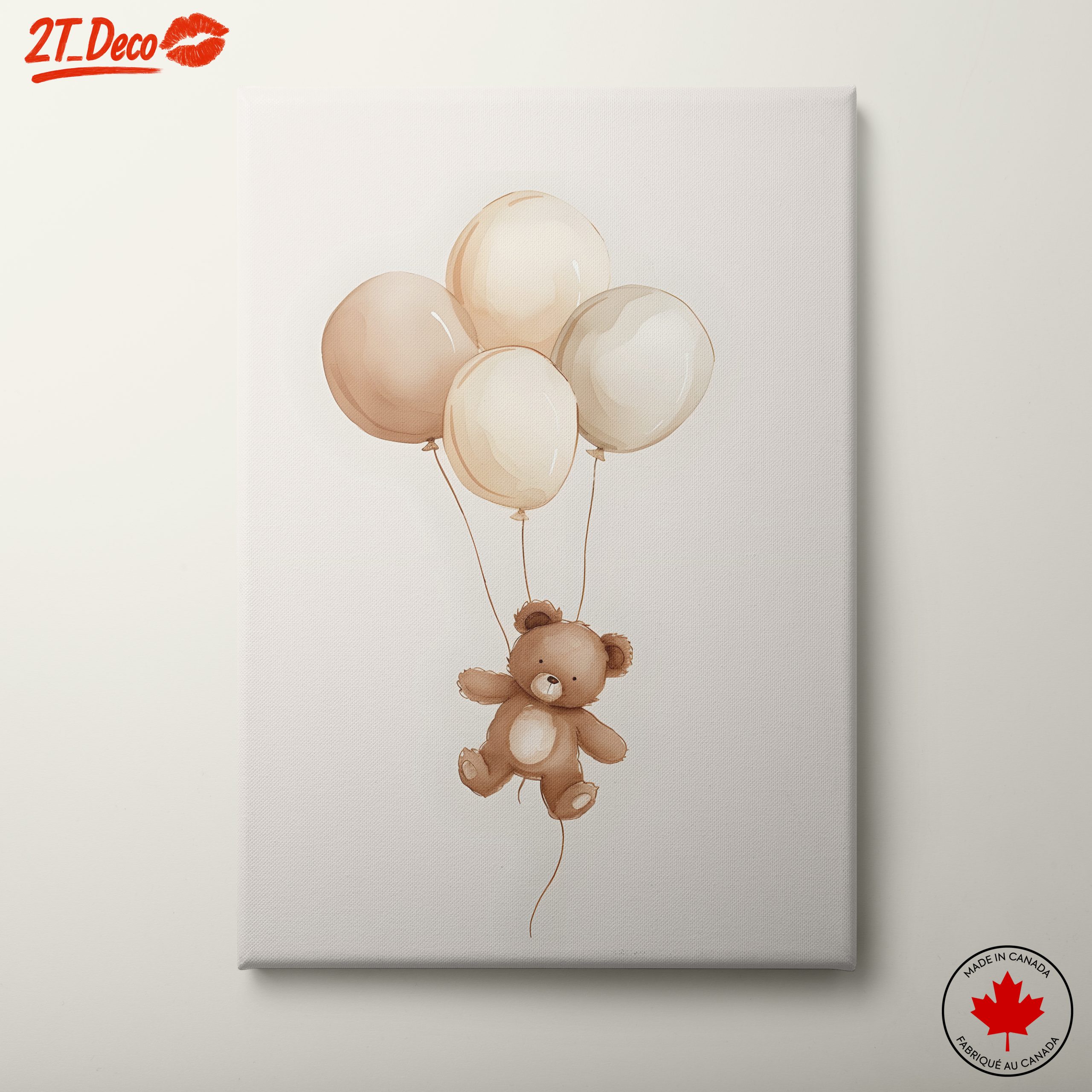 Whimsical Teddy Bear with Balloons
