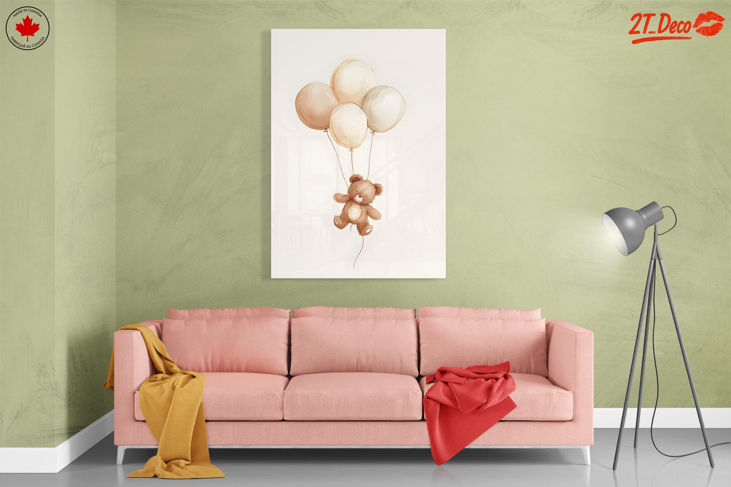 Whimsical Teddy Bear with Balloons - Image 7