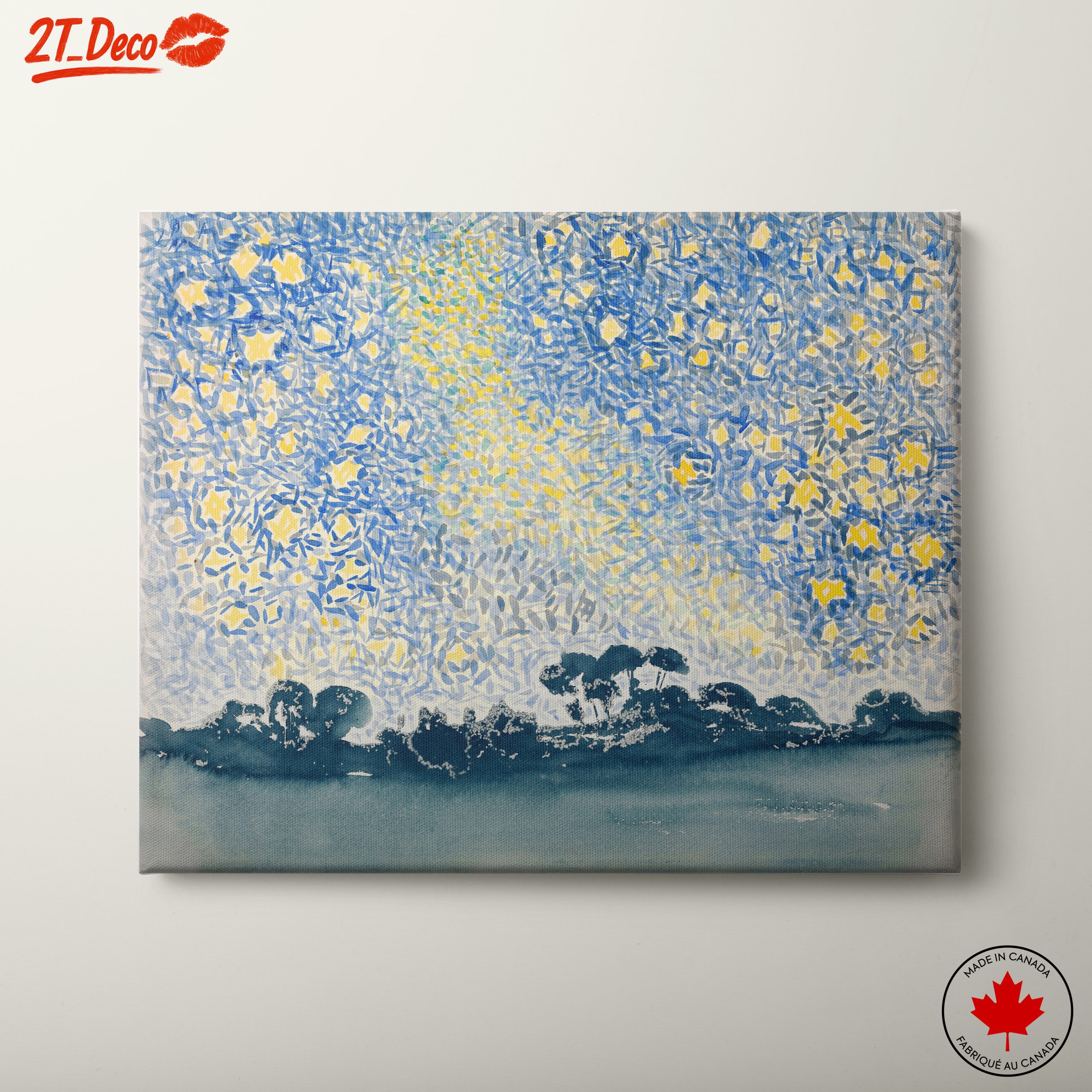 Starry Night Abstract Watercolor Artwork