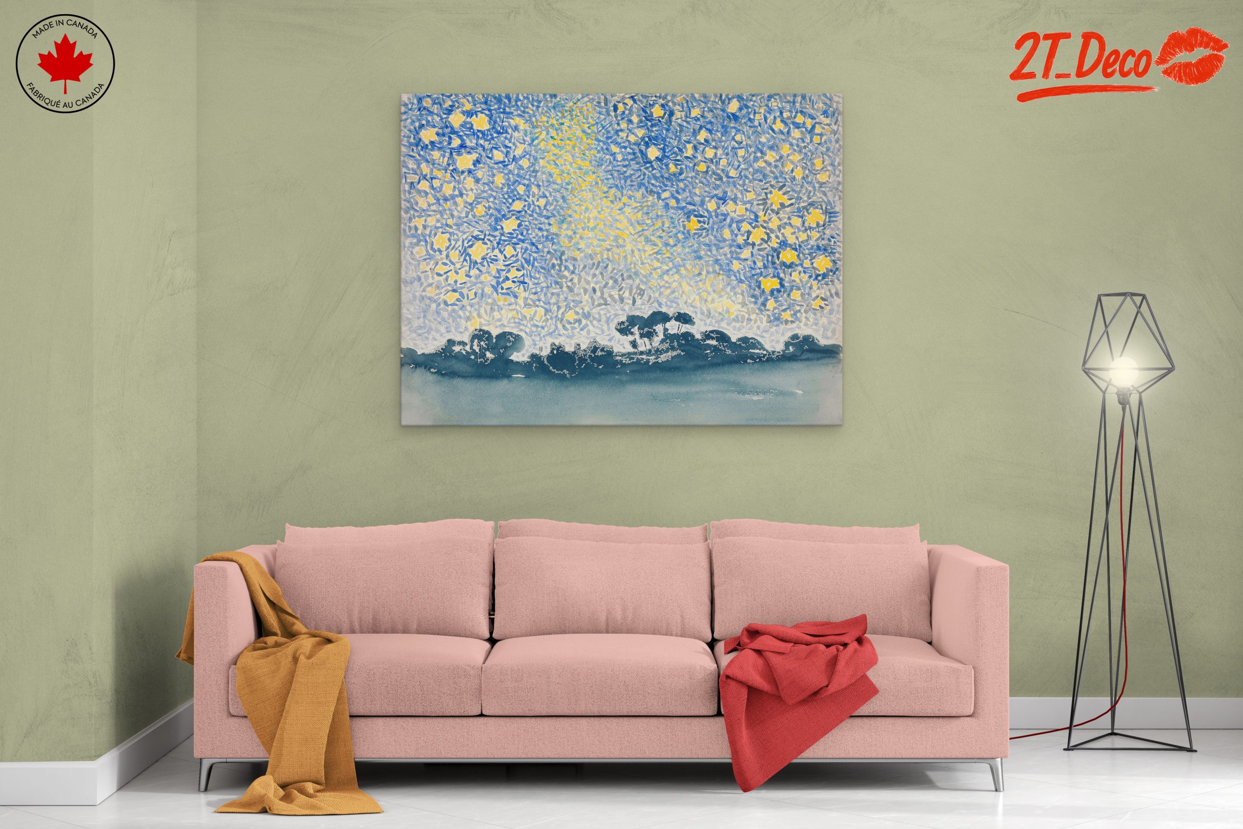 Starry Night Abstract Watercolor Artwork - Image 2
