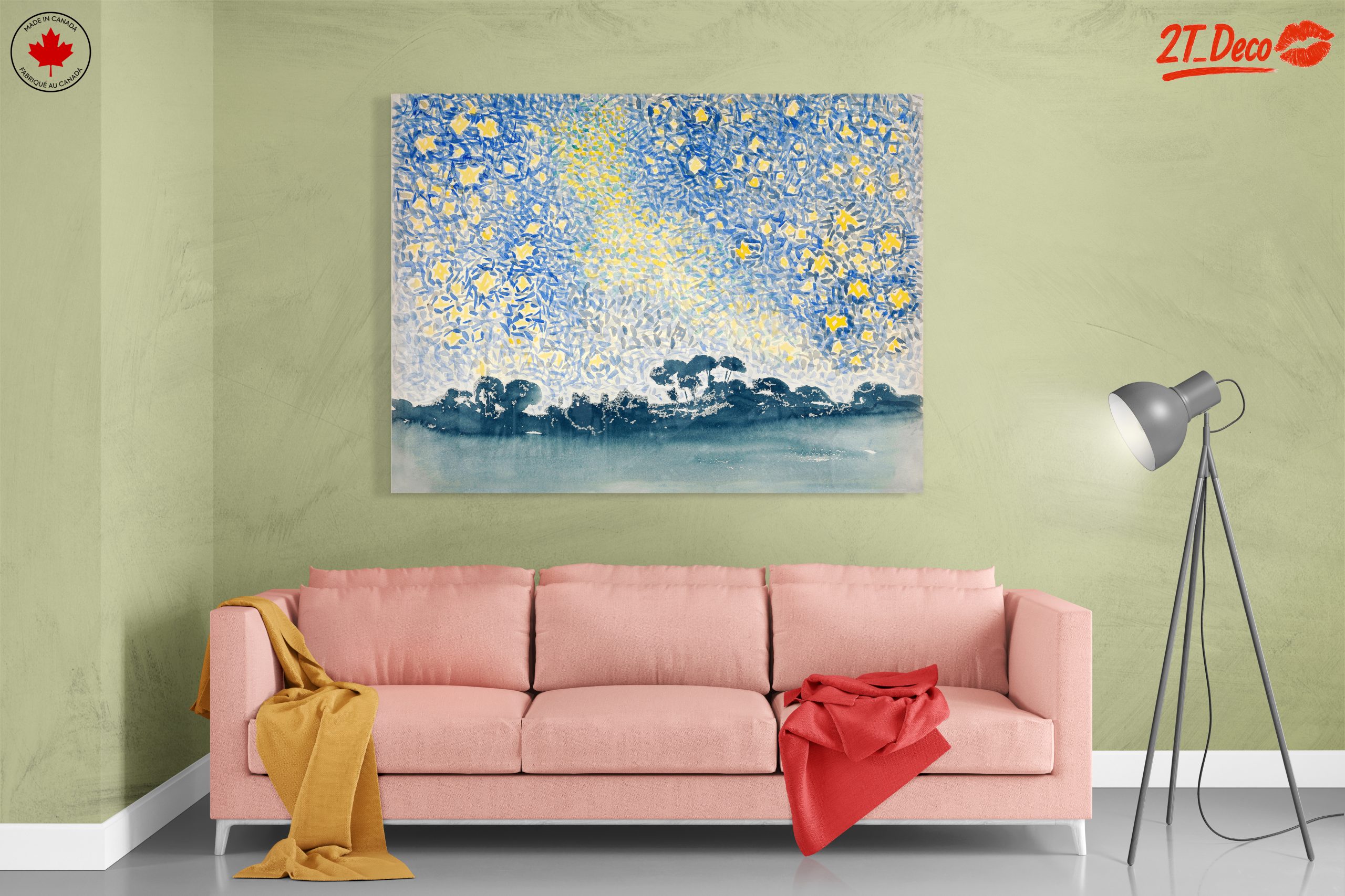 Starry Night Abstract Watercolor Artwork - Image 7