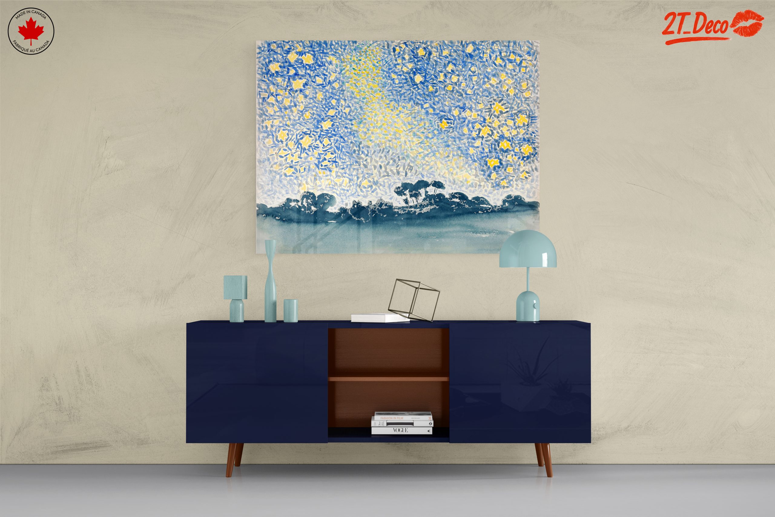 Starry Night Abstract Watercolor Artwork - Image 8
