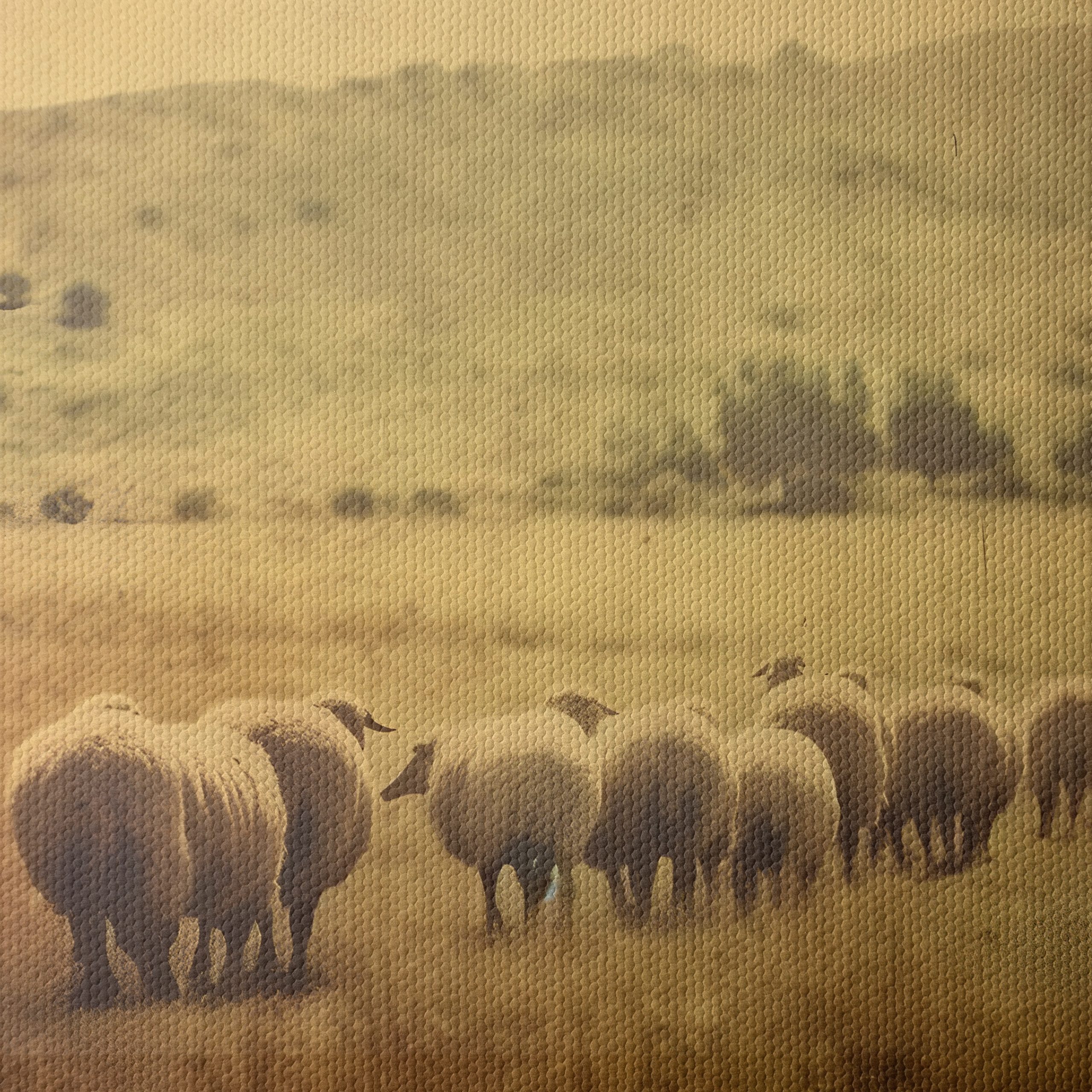 Shepherd With Sheep in Pastoral Landscape - Image 4