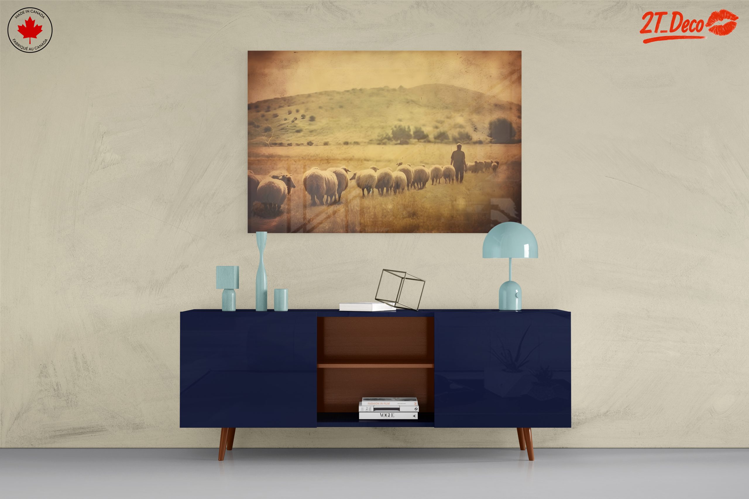 Shepherd With Sheep in Pastoral Landscape - Image 8