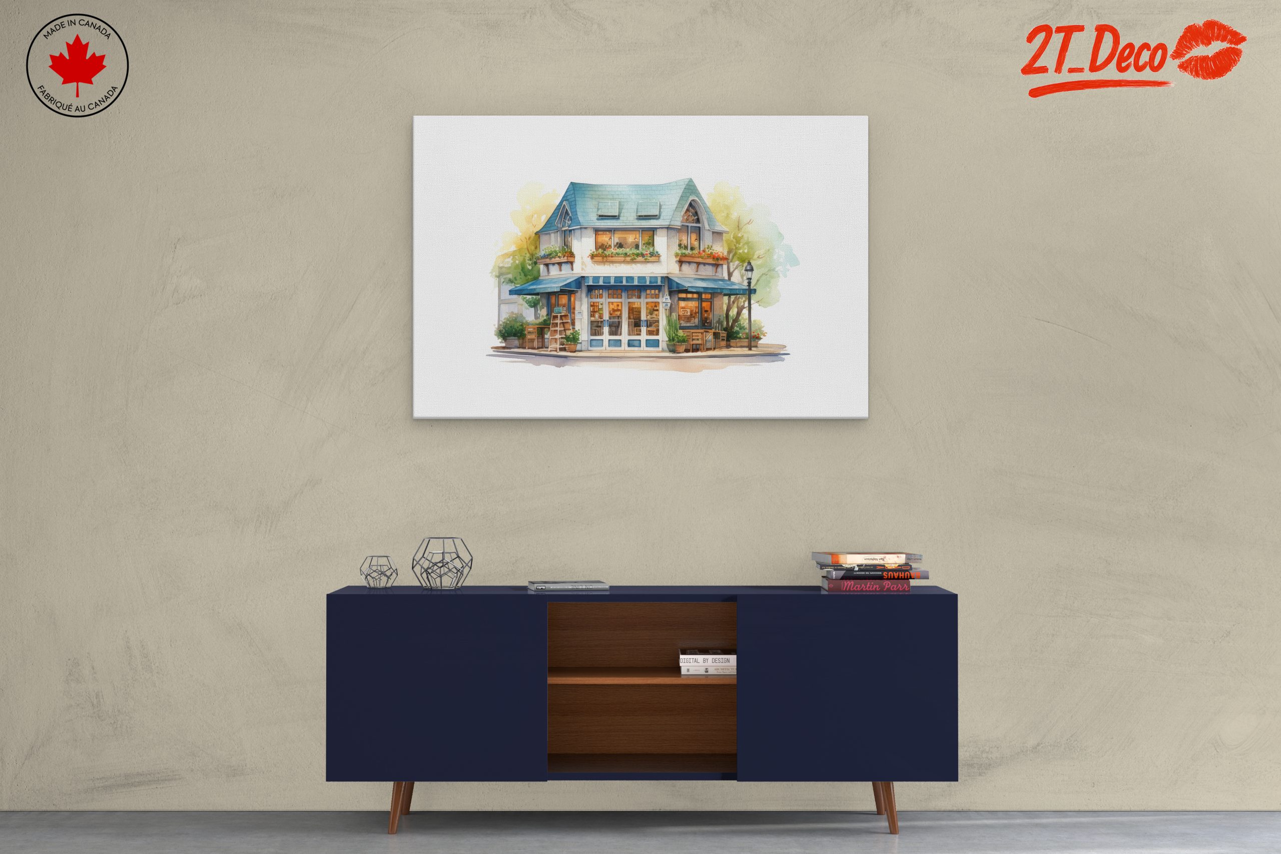 Charming Café Scene Art for Your Wall - Image 3