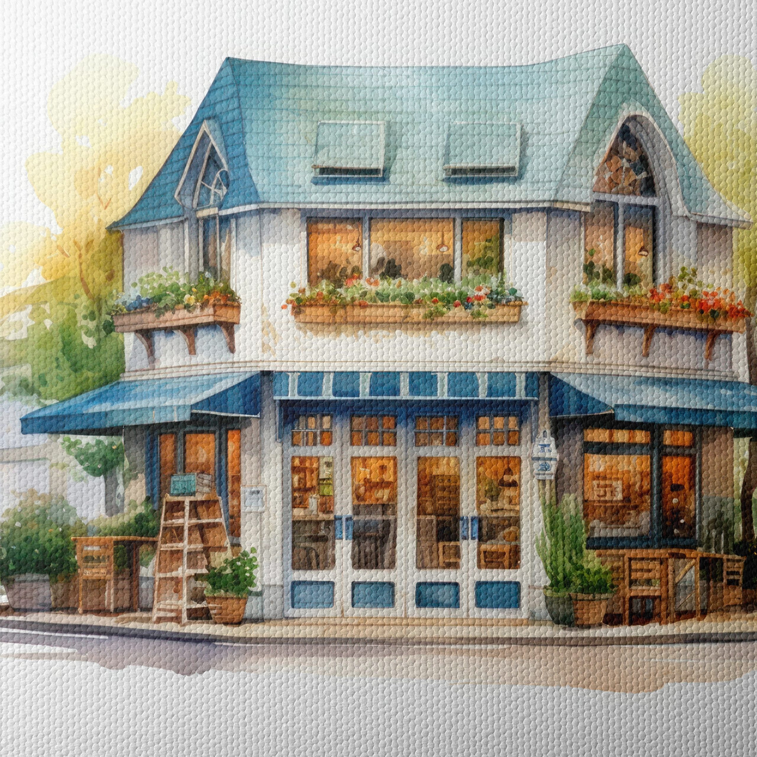 Charming Café Scene Art for Your Wall - Image 4