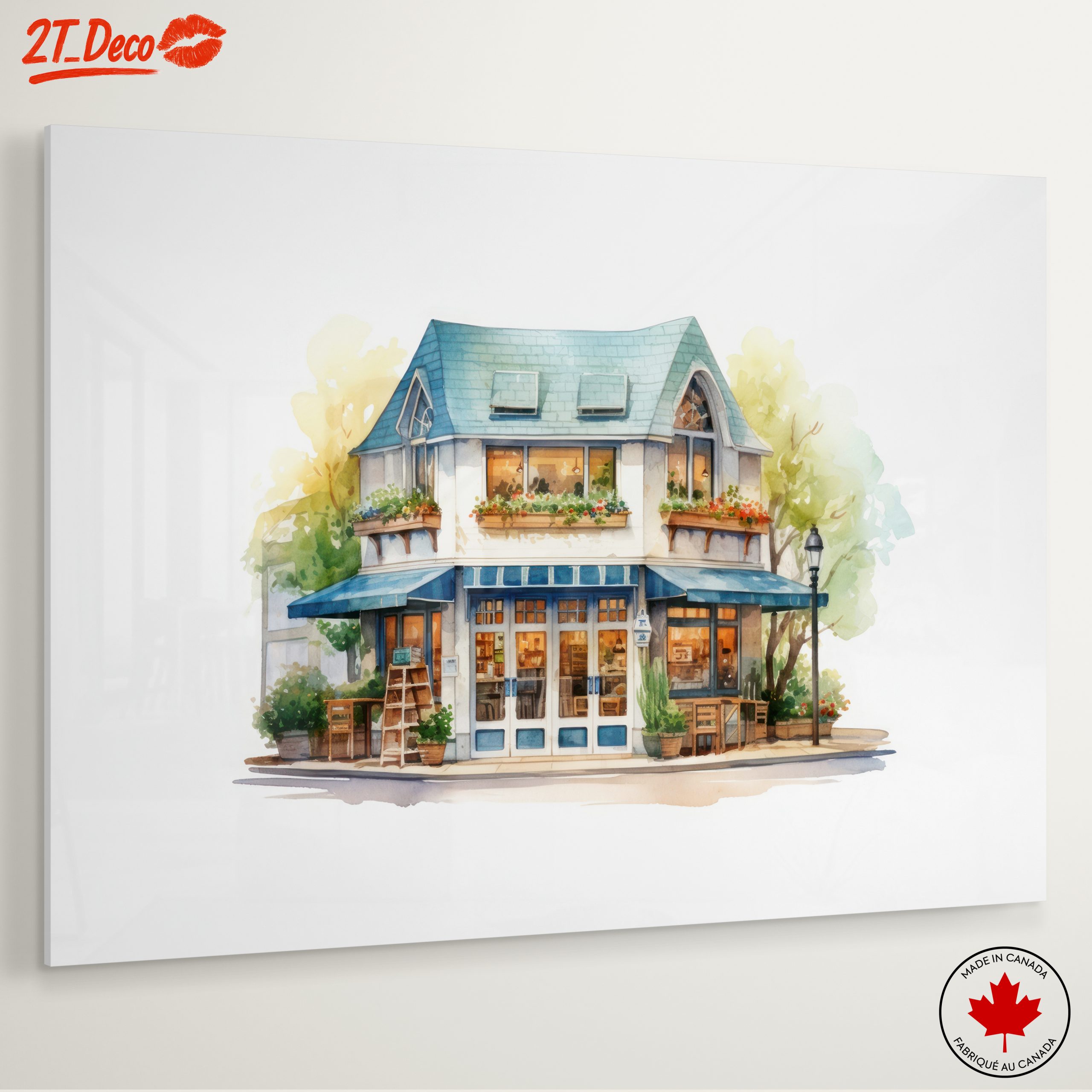 Charming Café Scene Art for Your Wall - Image 6