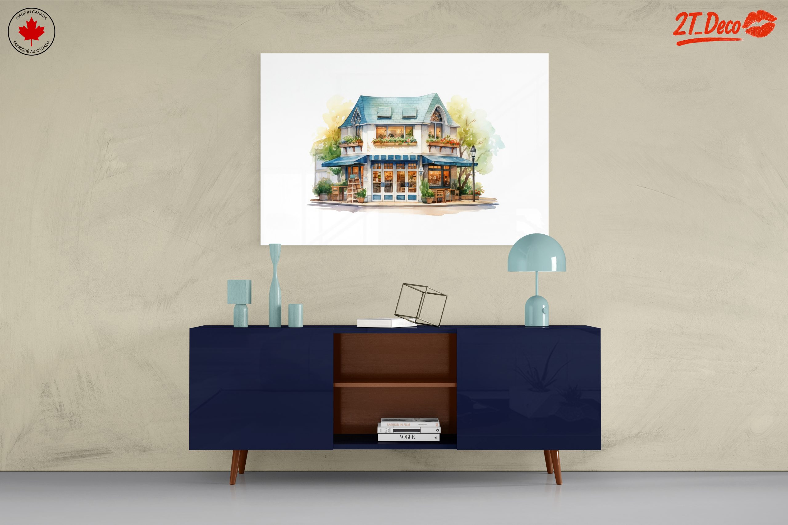 Charming Café Scene Art for Your Wall - Image 8
