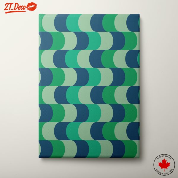 Geometric Abstract Artwork in Green Tones