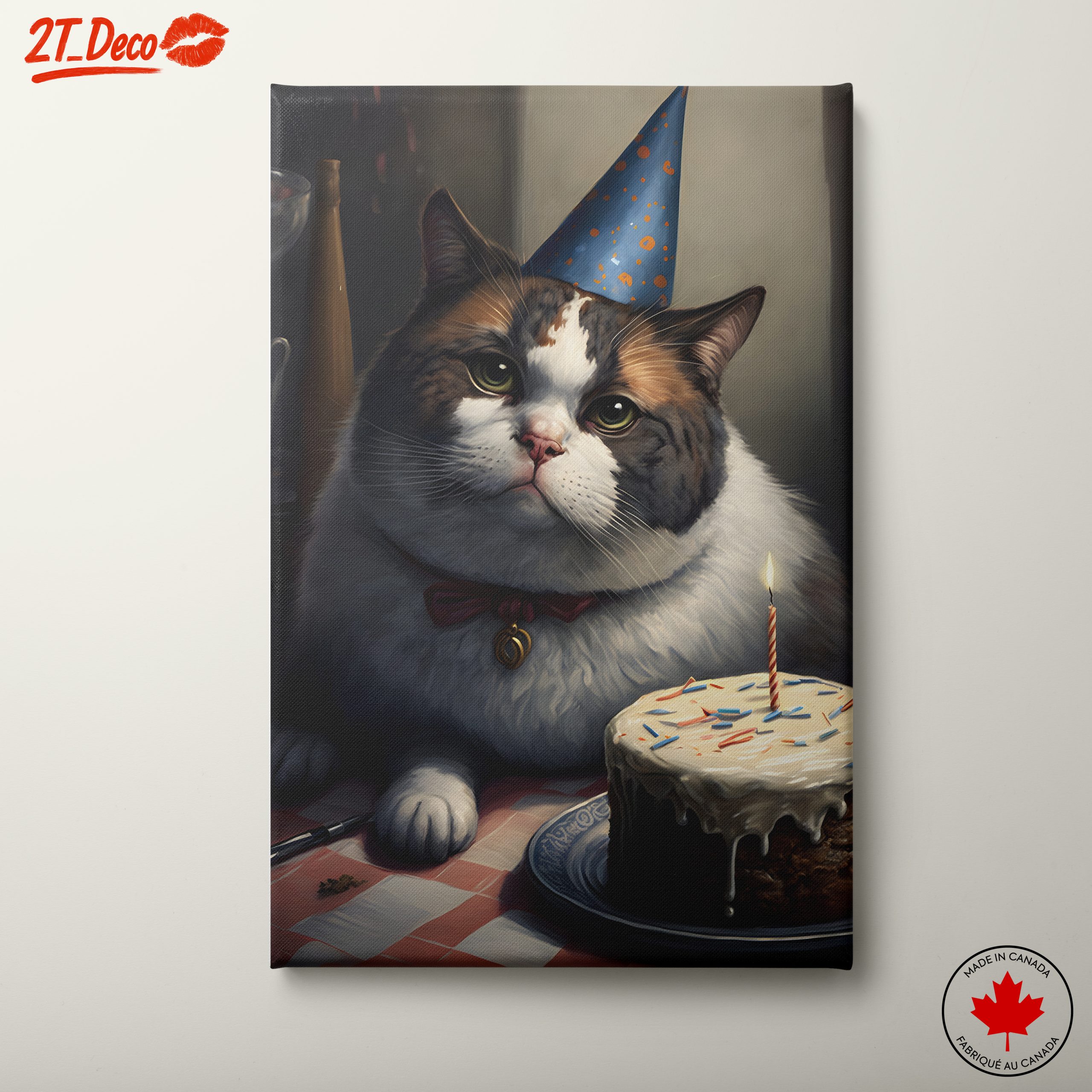 Adorable Cat Birthday Celebration Artwork