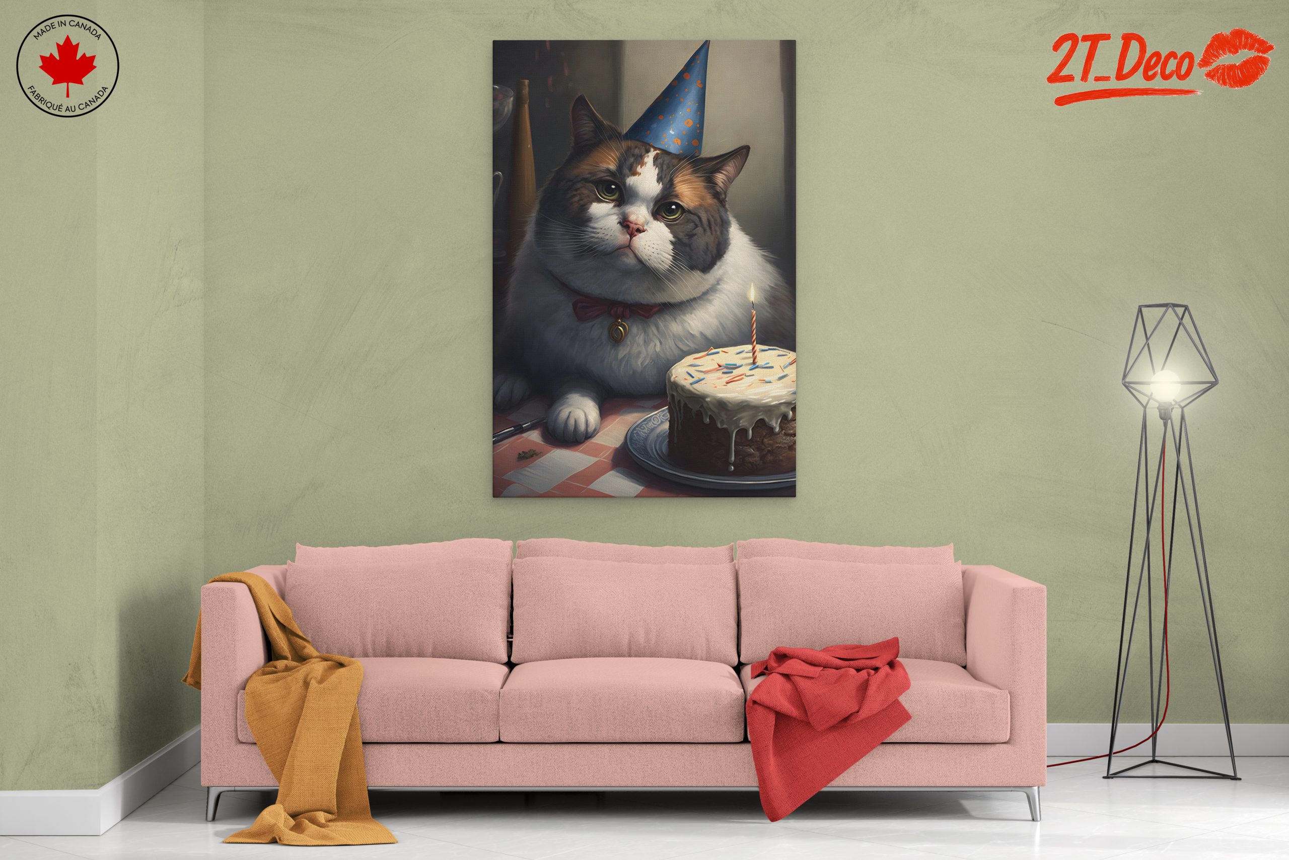 Adorable Cat Birthday Celebration Artwork - Image 2