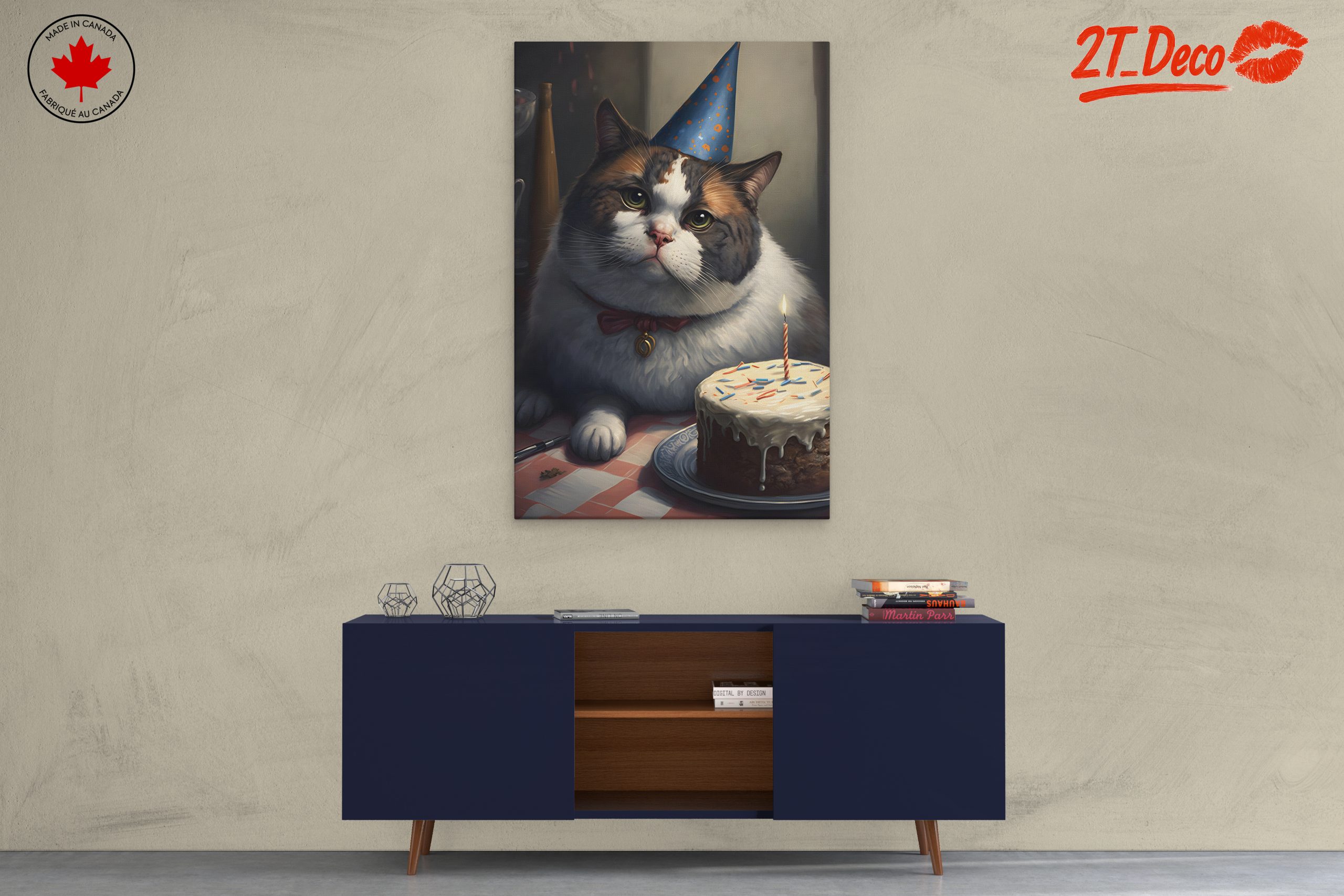 Adorable Cat Birthday Celebration Artwork - Image 3
