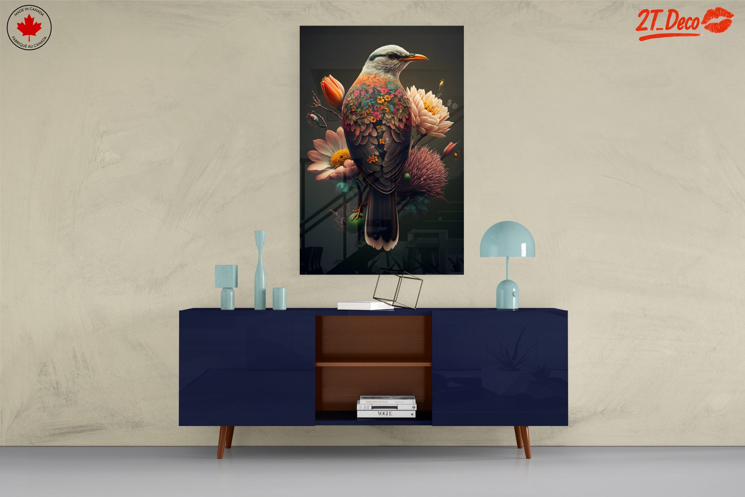 Colorful Botanical Bird Artwork - Image 8