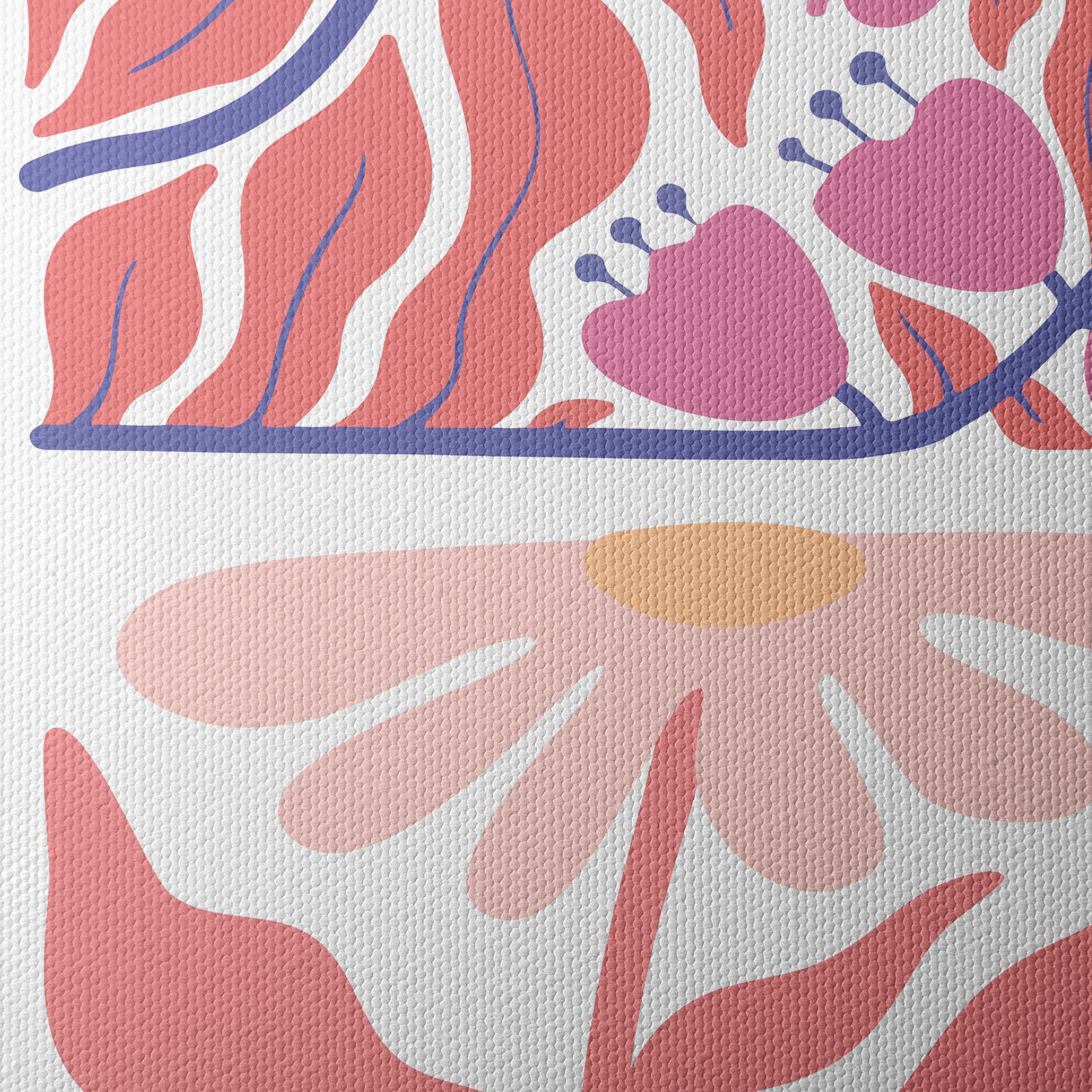 Stylized Floral Design with Leaves and Flowers - Image 4