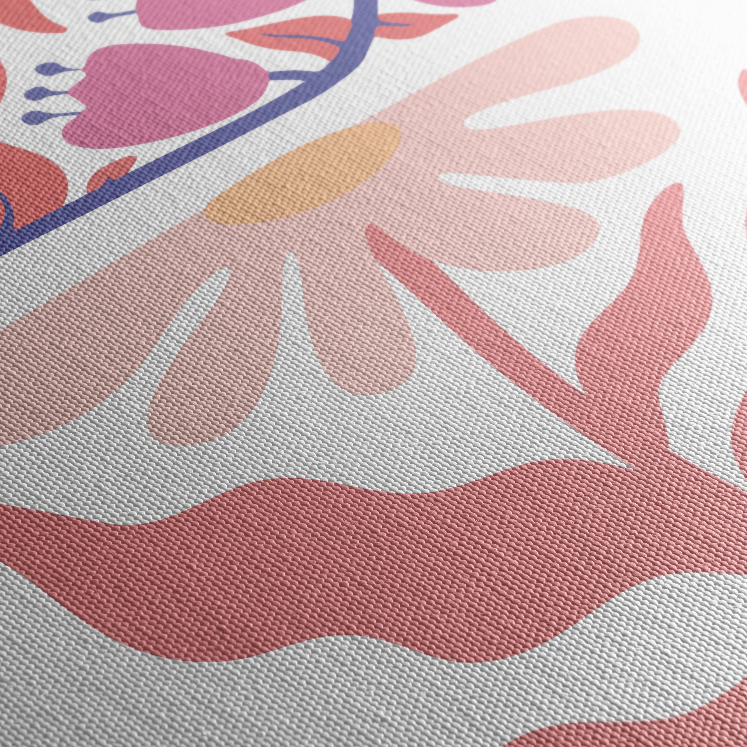 Stylized Floral Design with Leaves and Flowers - Image 5