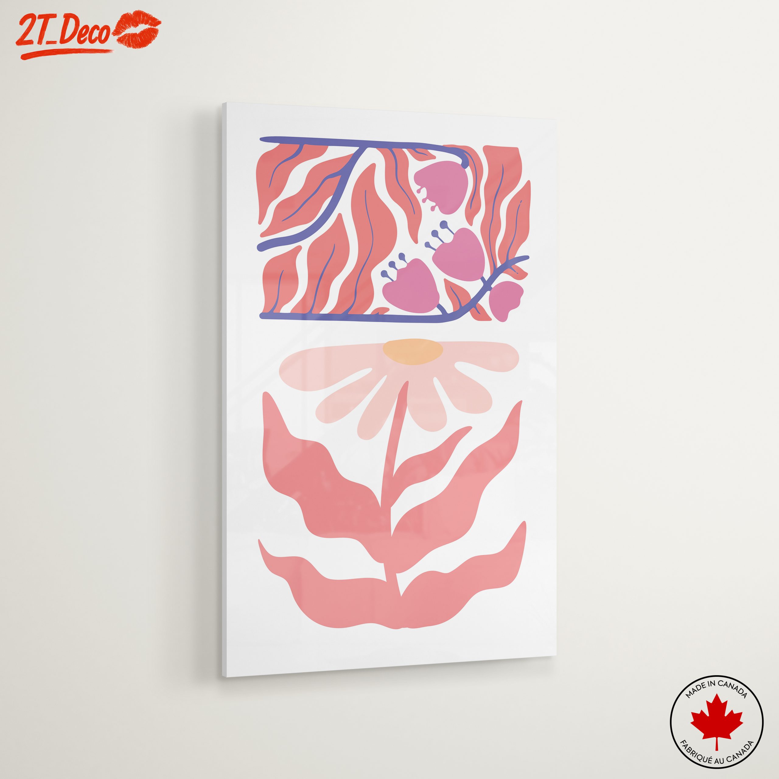 Stylized Floral Design with Leaves and Flowers - Image 6