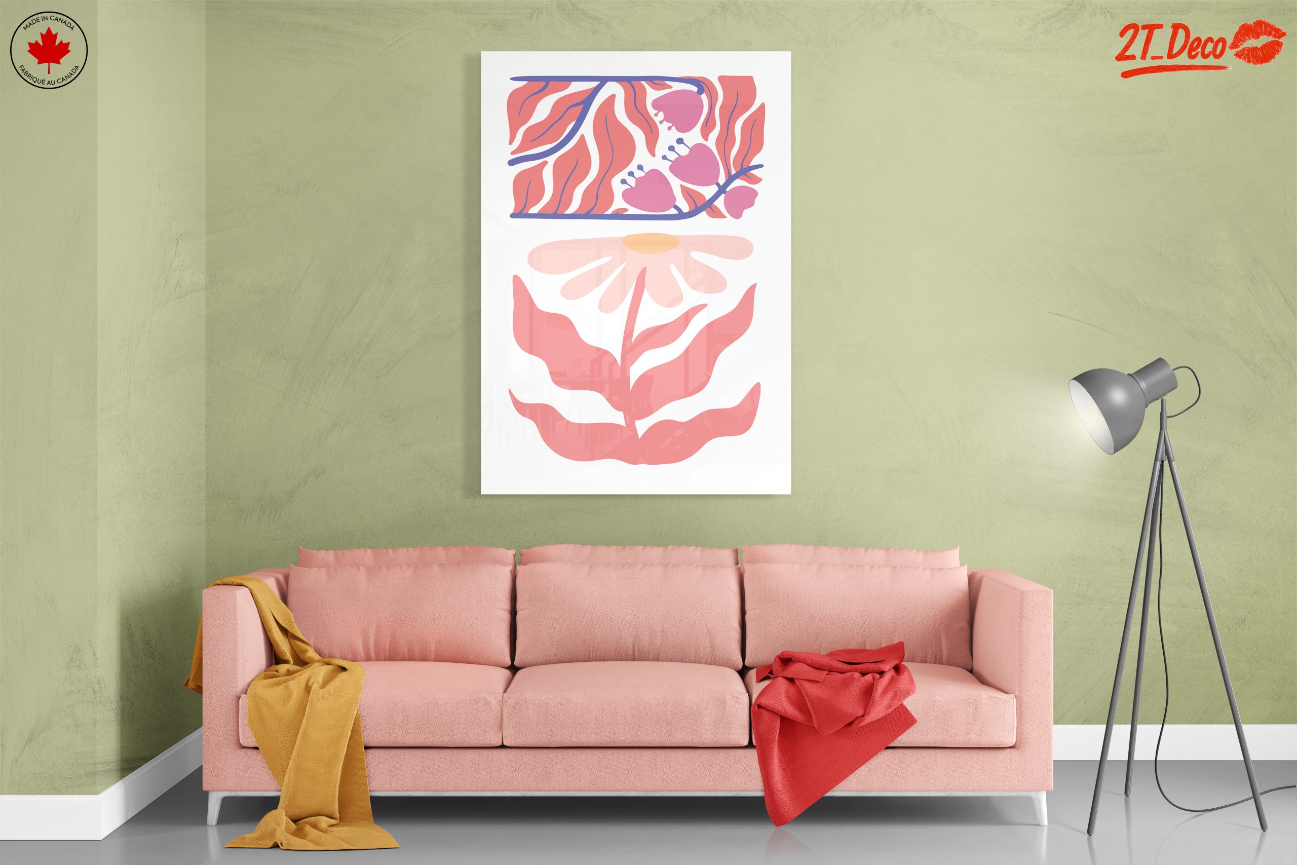 Stylized Floral Design with Leaves and Flowers - Image 7