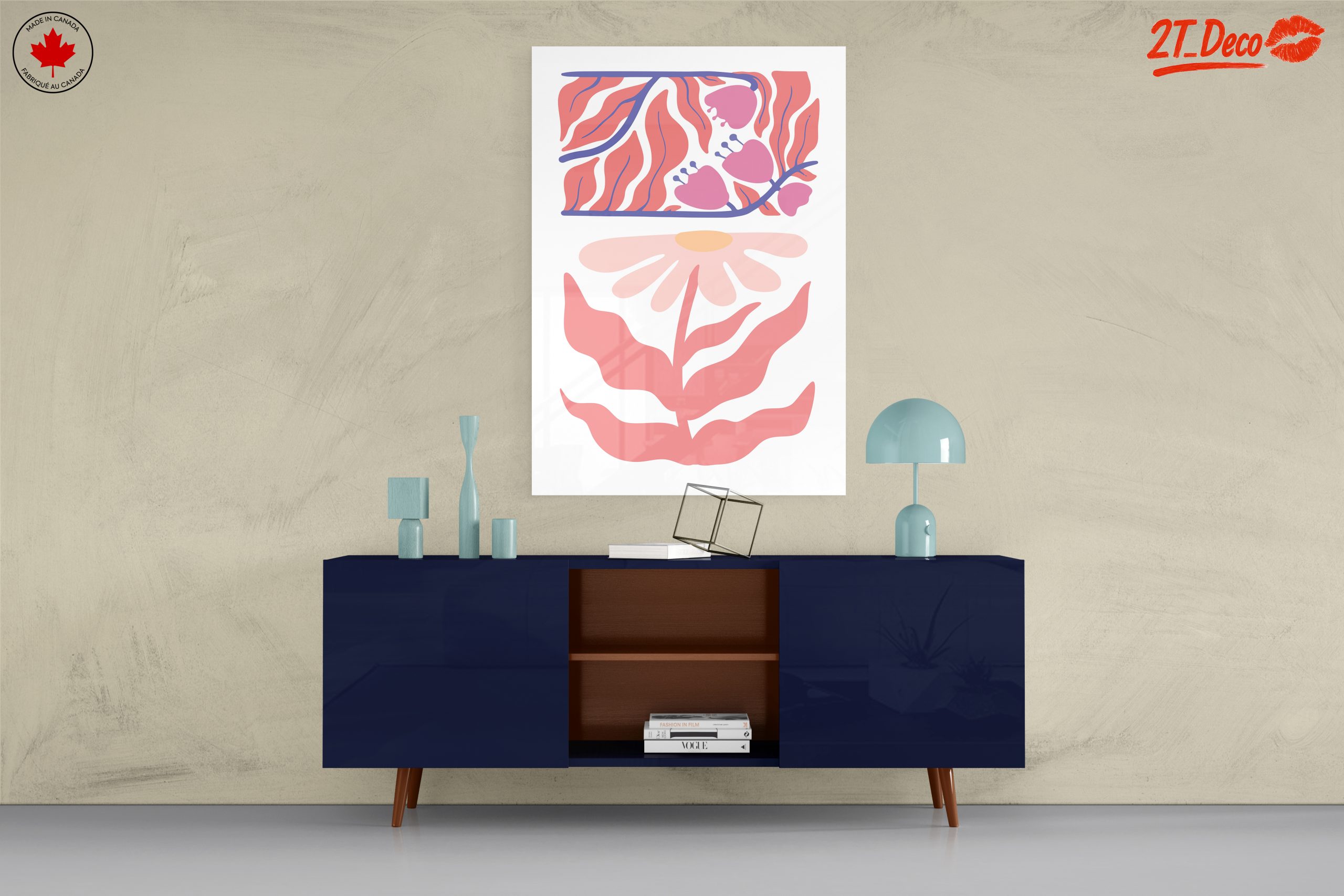 Stylized Floral Design with Leaves and Flowers - Image 8