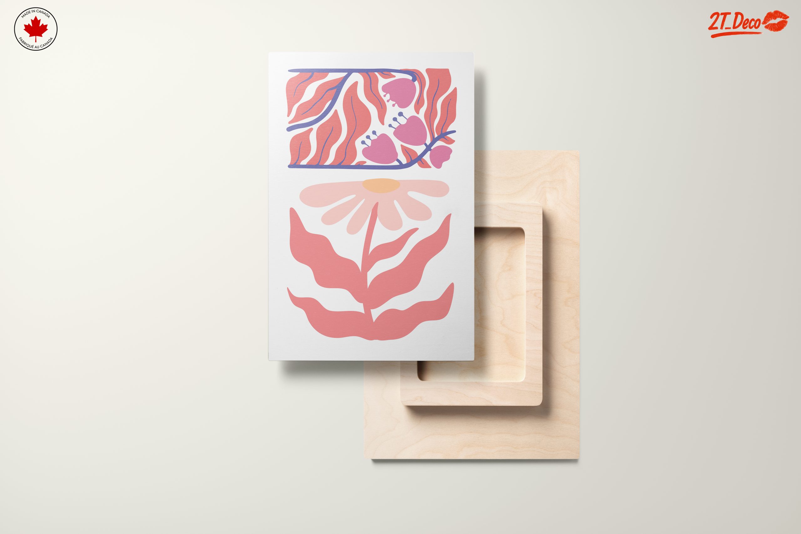 Stylized Floral Design with Leaves and Flowers - Image 11