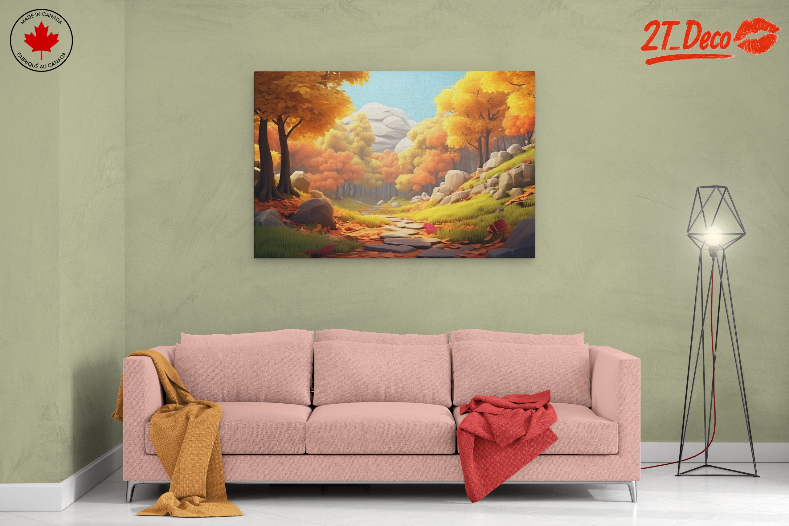 Autumn Forest Landscape with Vibrant Foliage - Image 2