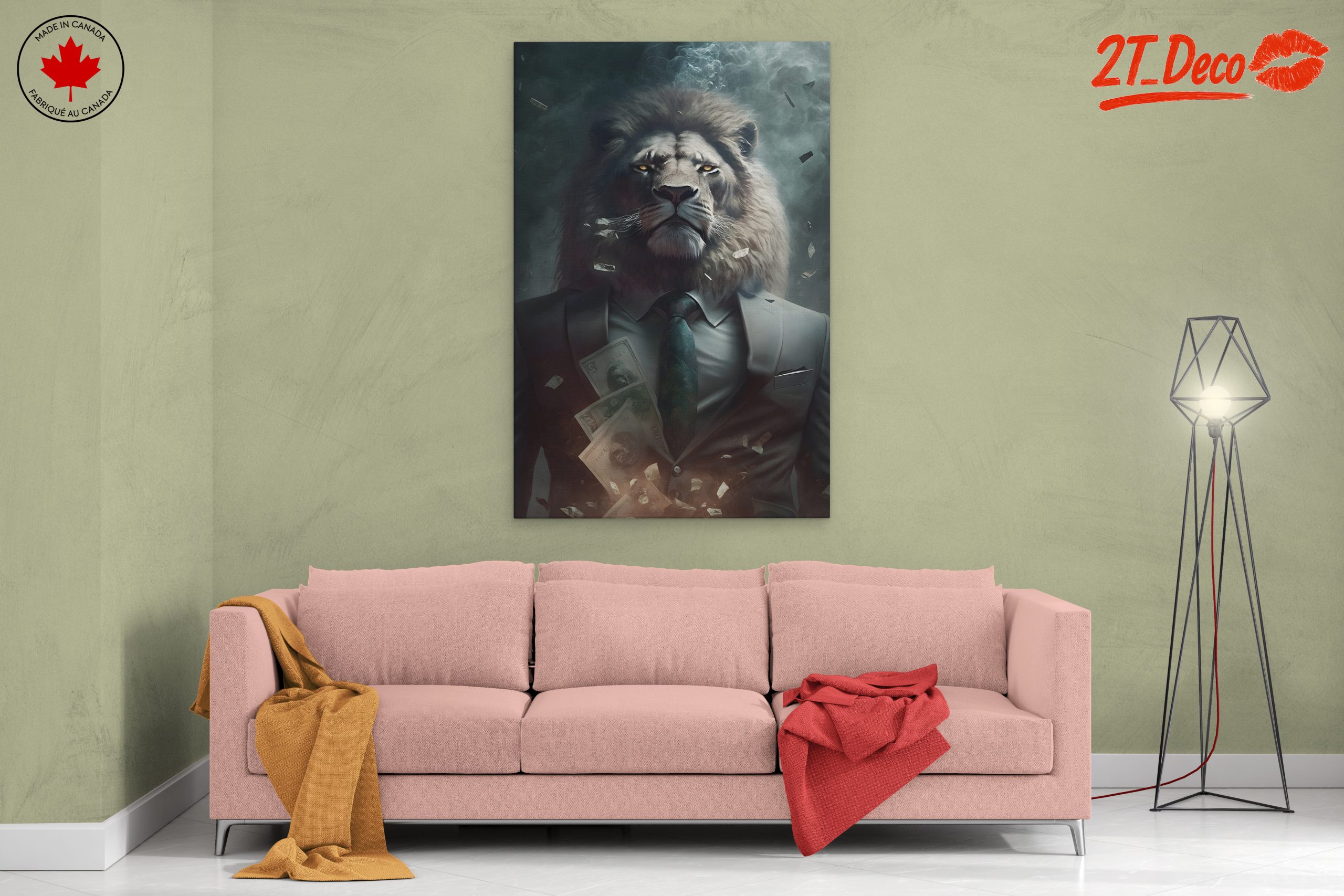 Majestic Lion in a Suit with Money - Image 2