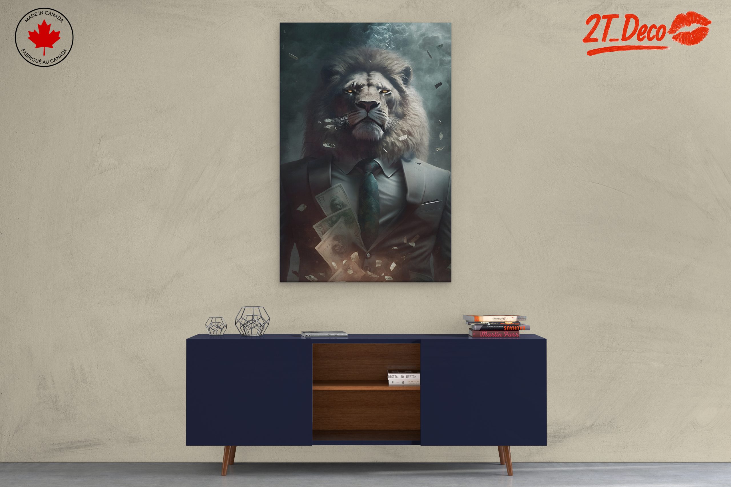 Majestic Lion in a Suit with Money - Image 3
