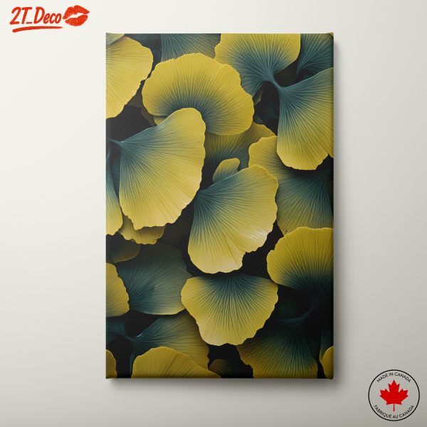 Abstract Botanical Leaves in Yellow and Green