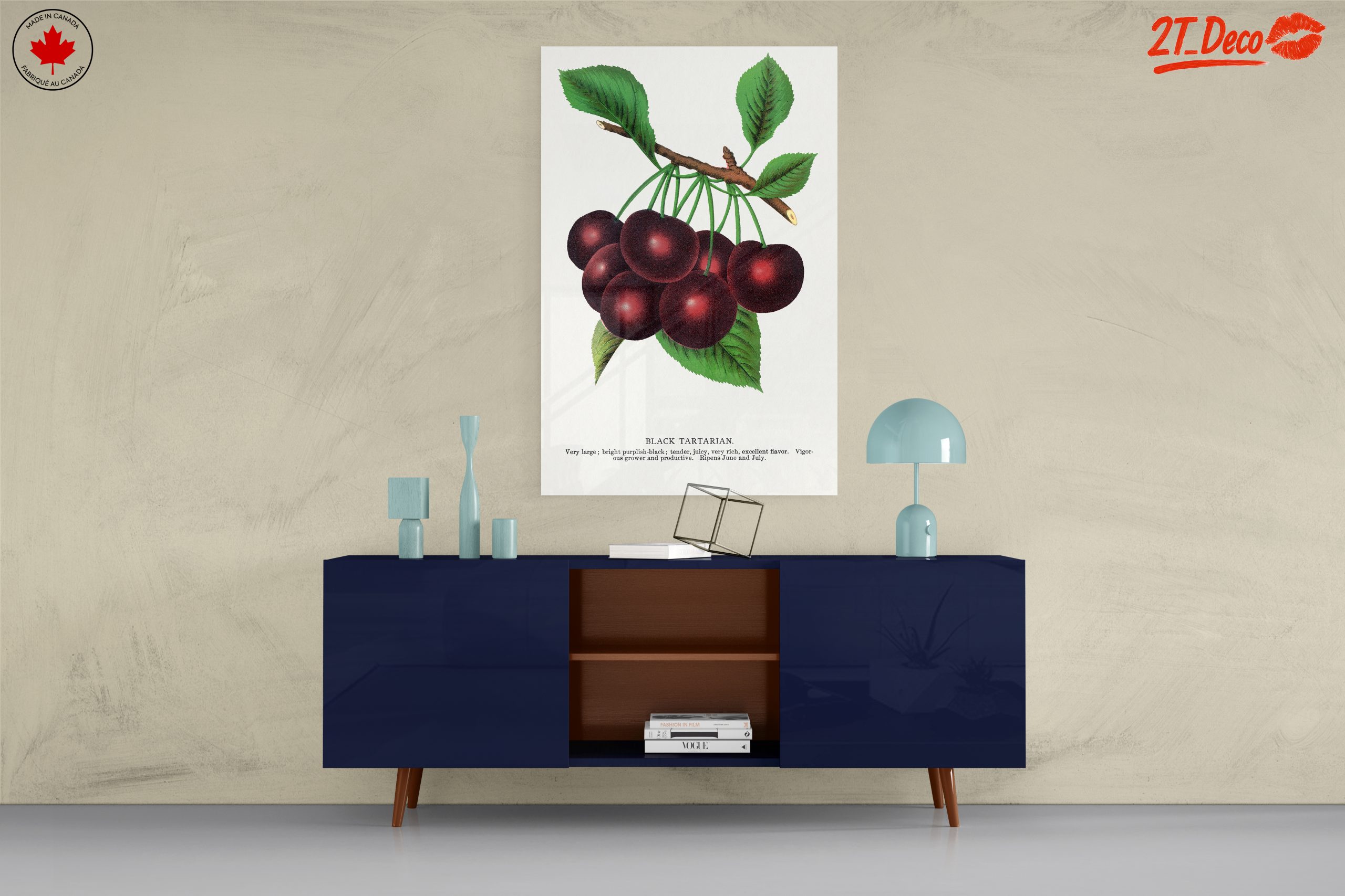 Black Tartarian Cherry Botanical Illustration - Image 8