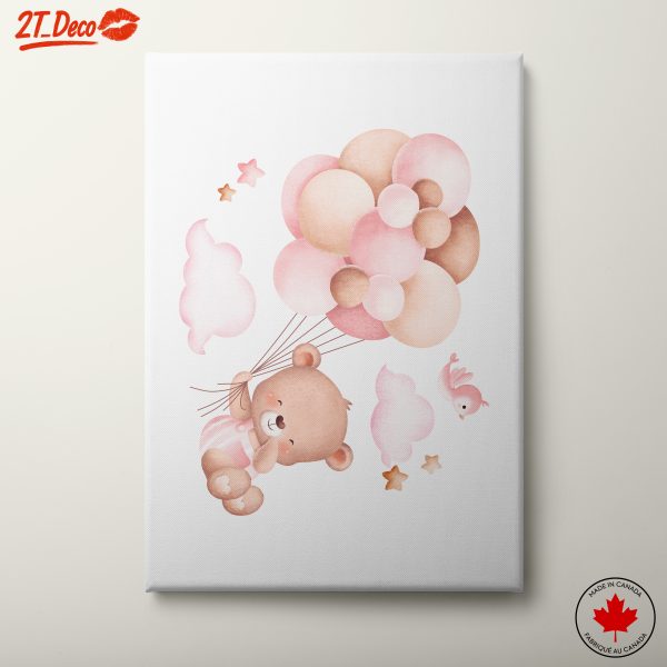 Adorable Bear with Balloons Art