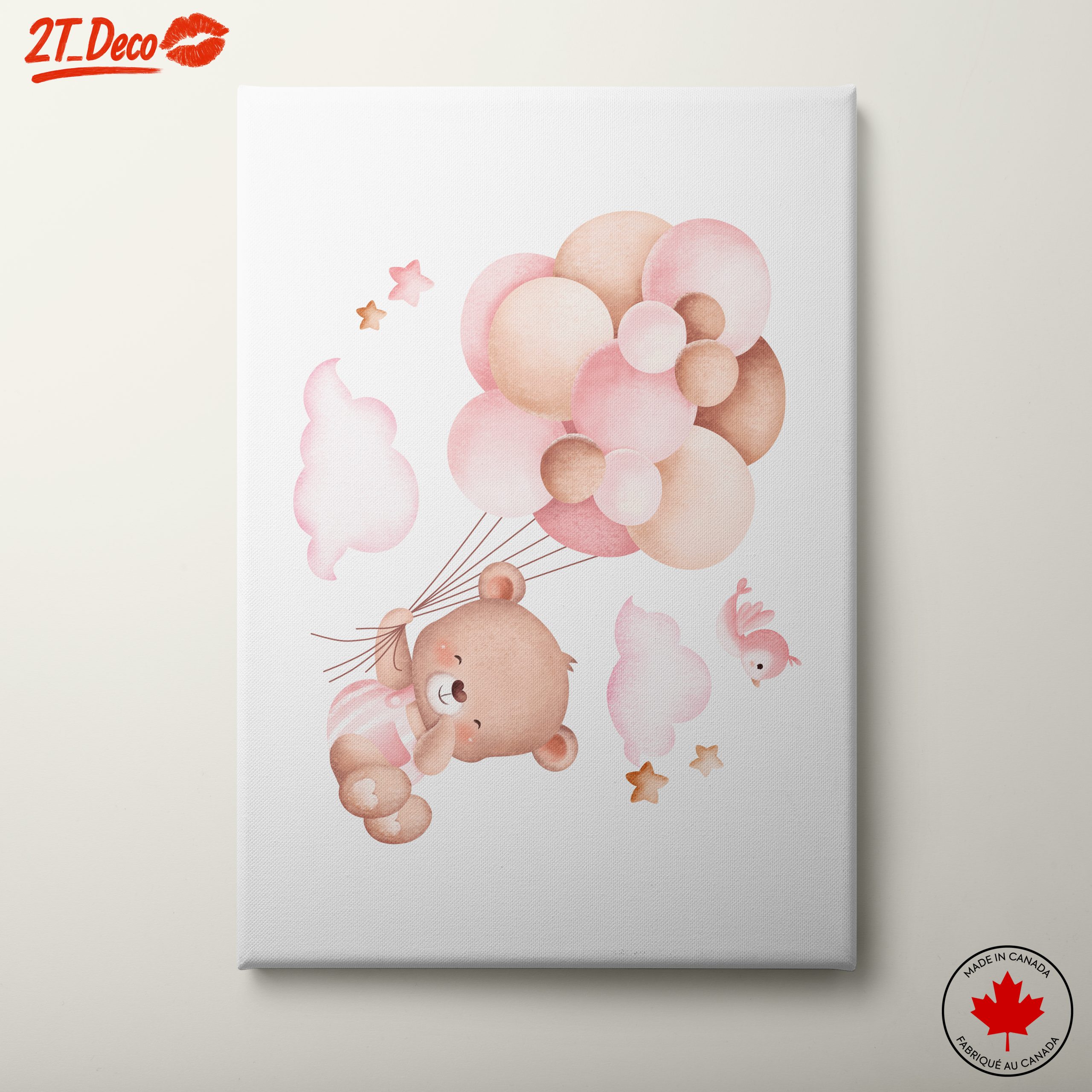 Adorable Bear with Balloons Art