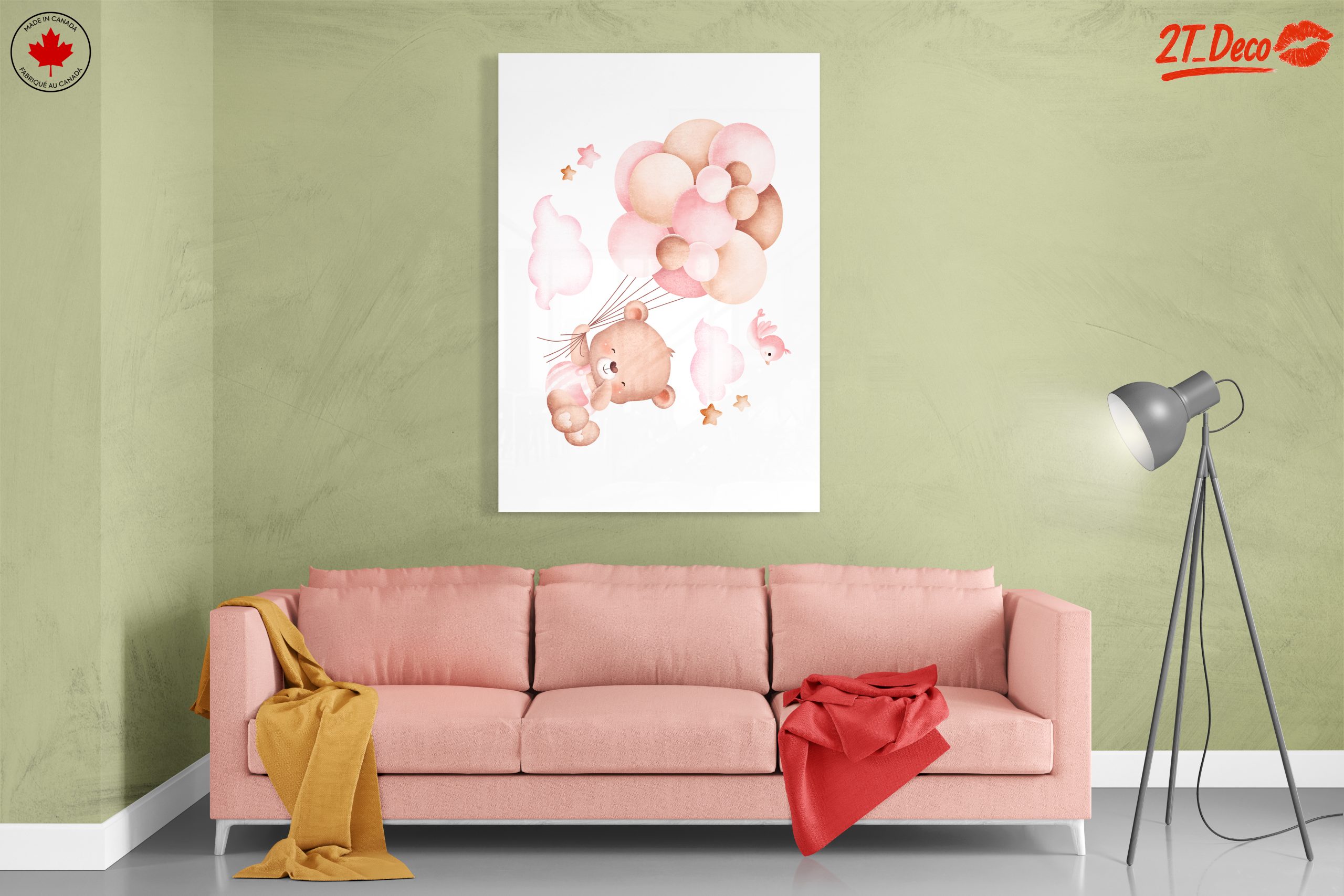 Adorable Bear with Balloons Art - Image 7