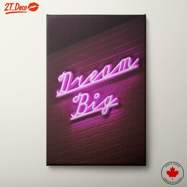 Dream Big Neon Inspirational Wall Art