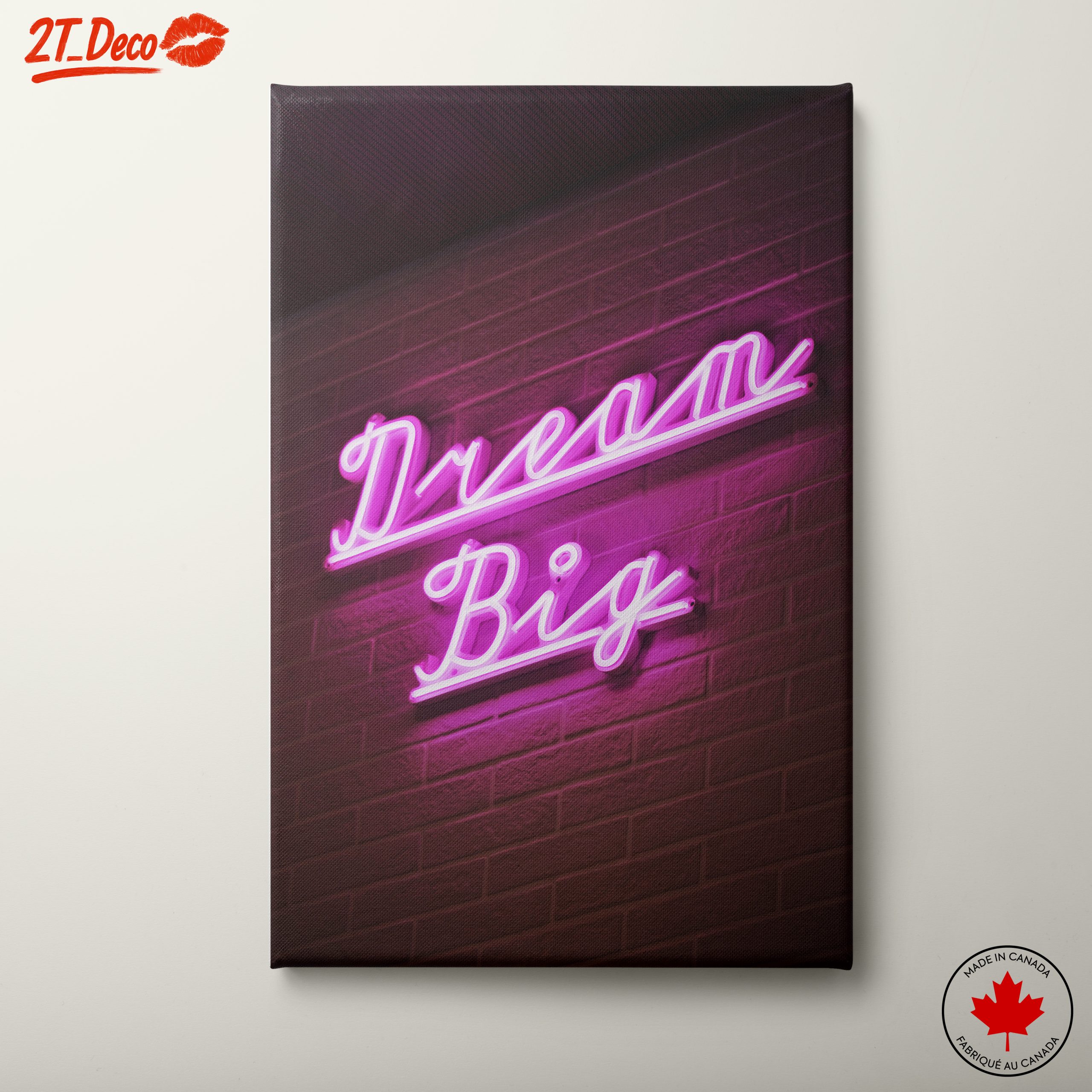 Dream Big Neon Inspirational Wall Art