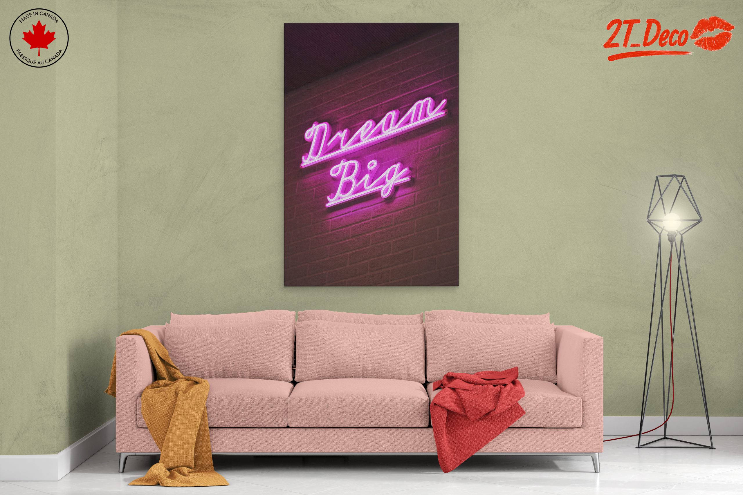 Dream Big Neon Inspirational Wall Art - Image 2
