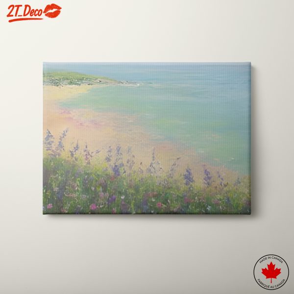 Serene Coastal Landscape with Wildflowers