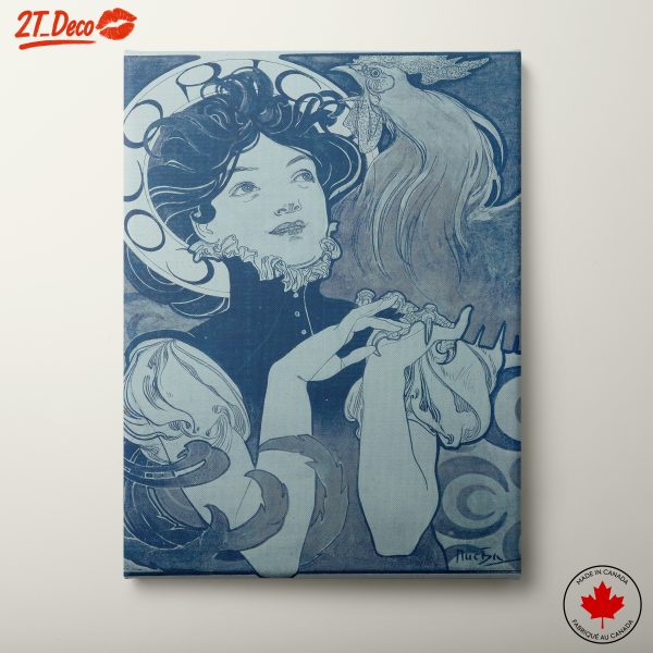 Stylized Portrait of a Woman with a Rooster