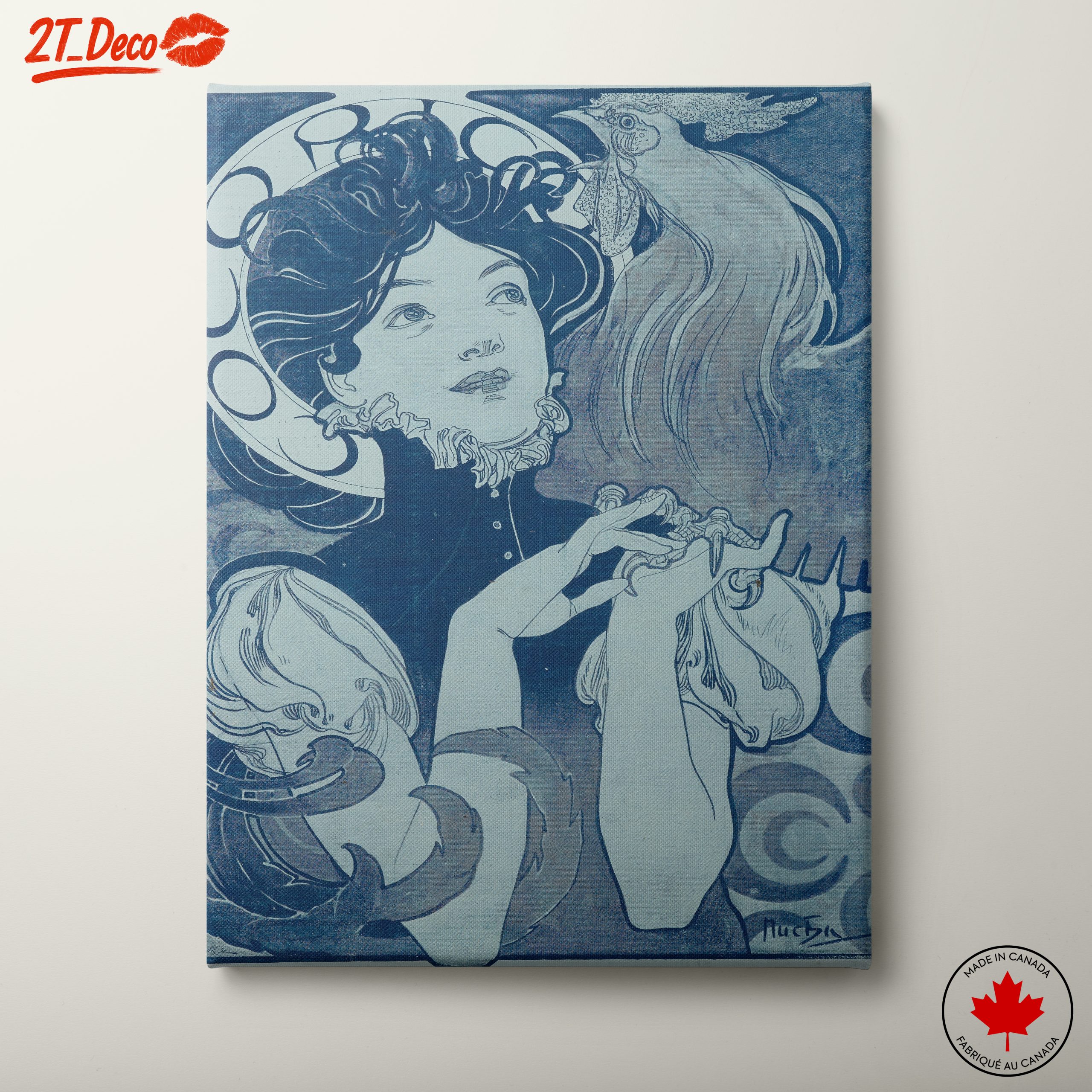Stylized Portrait of a Woman with a Rooster