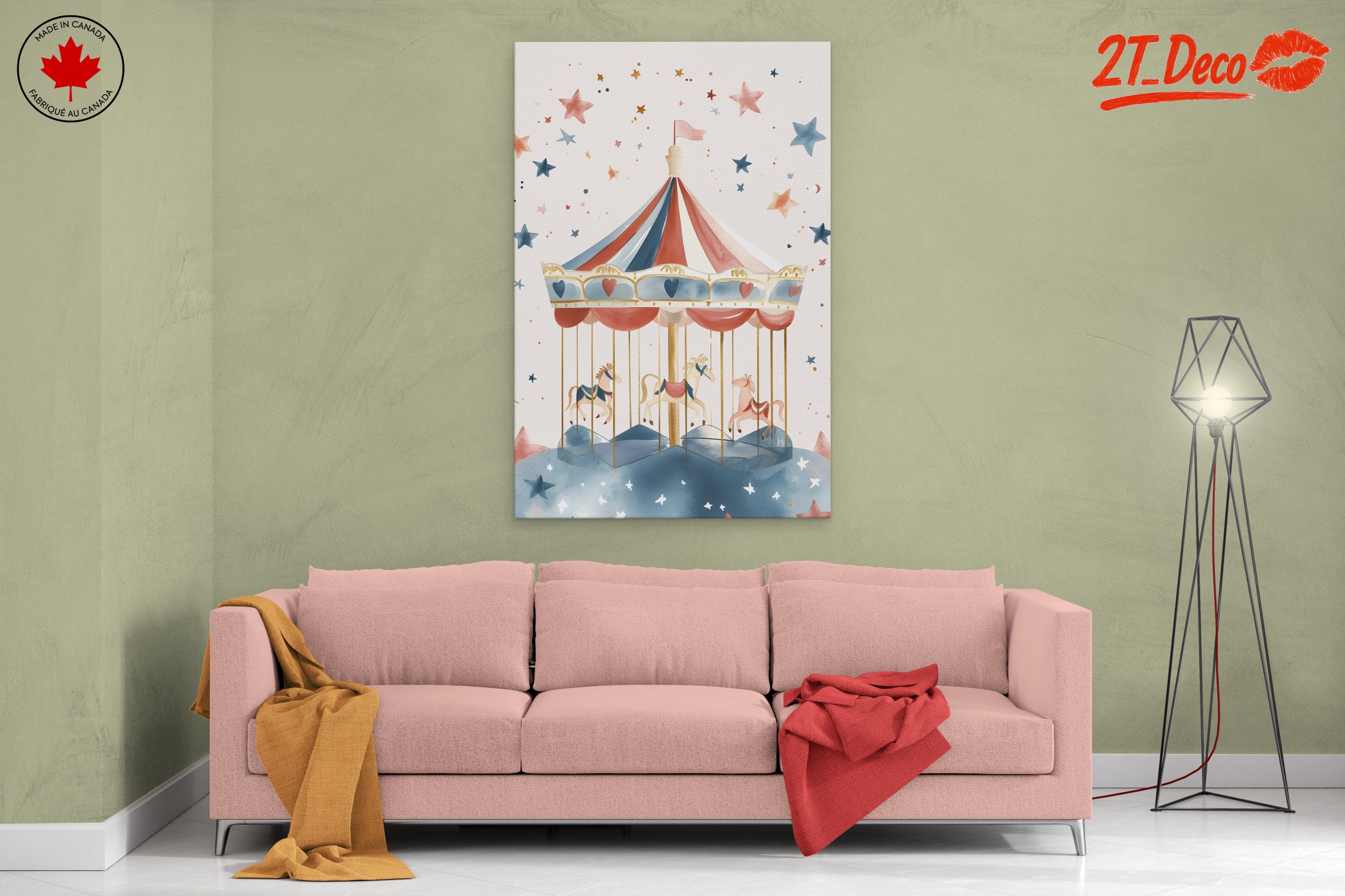 Playful Carousel in Soft Colors - Image 2
