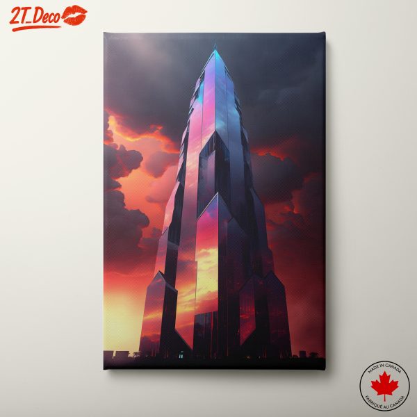 Futuristic Skyscraper Against Dramatic Sky