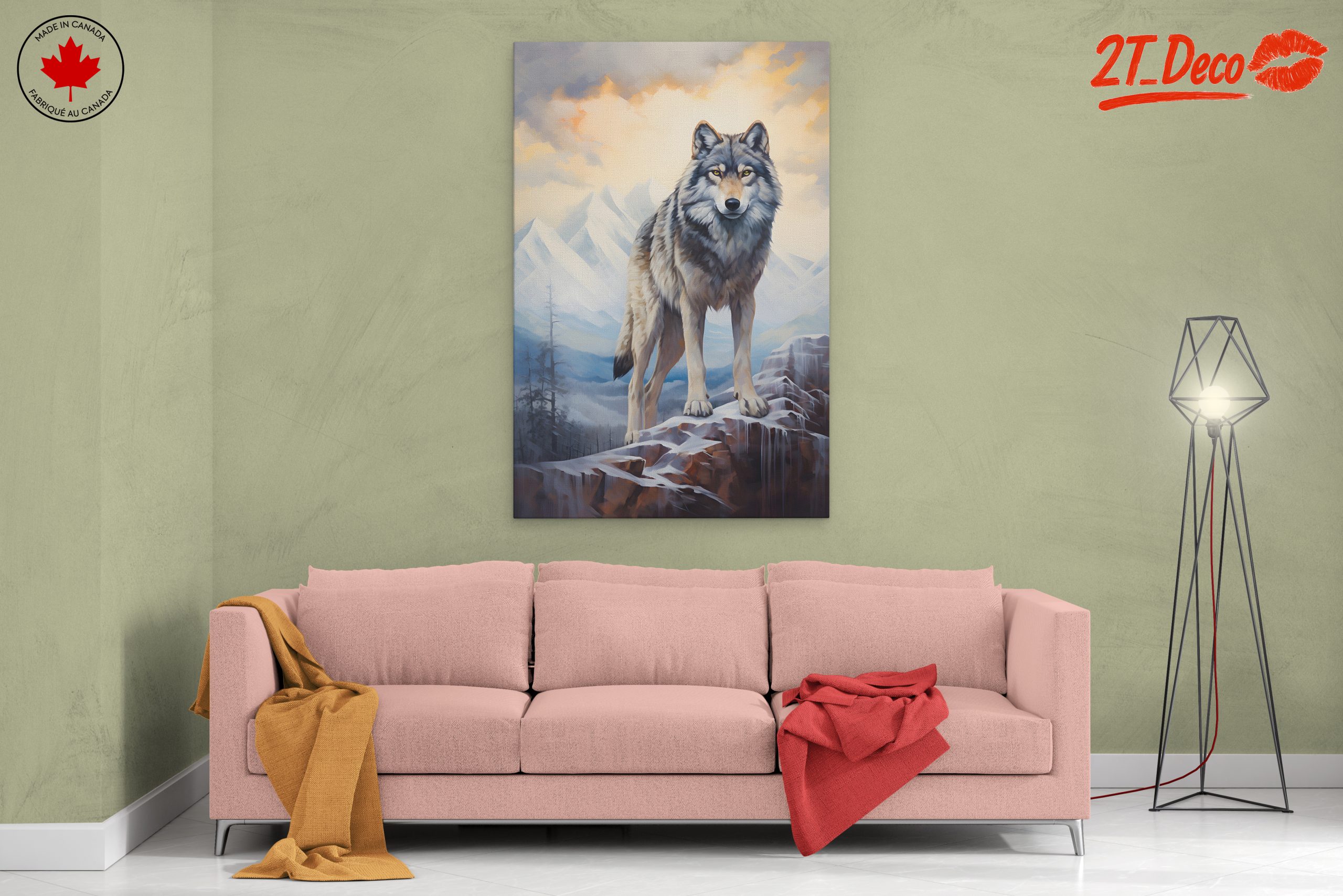 Realistic Wolf Art in Mountain Landscape - Image 2