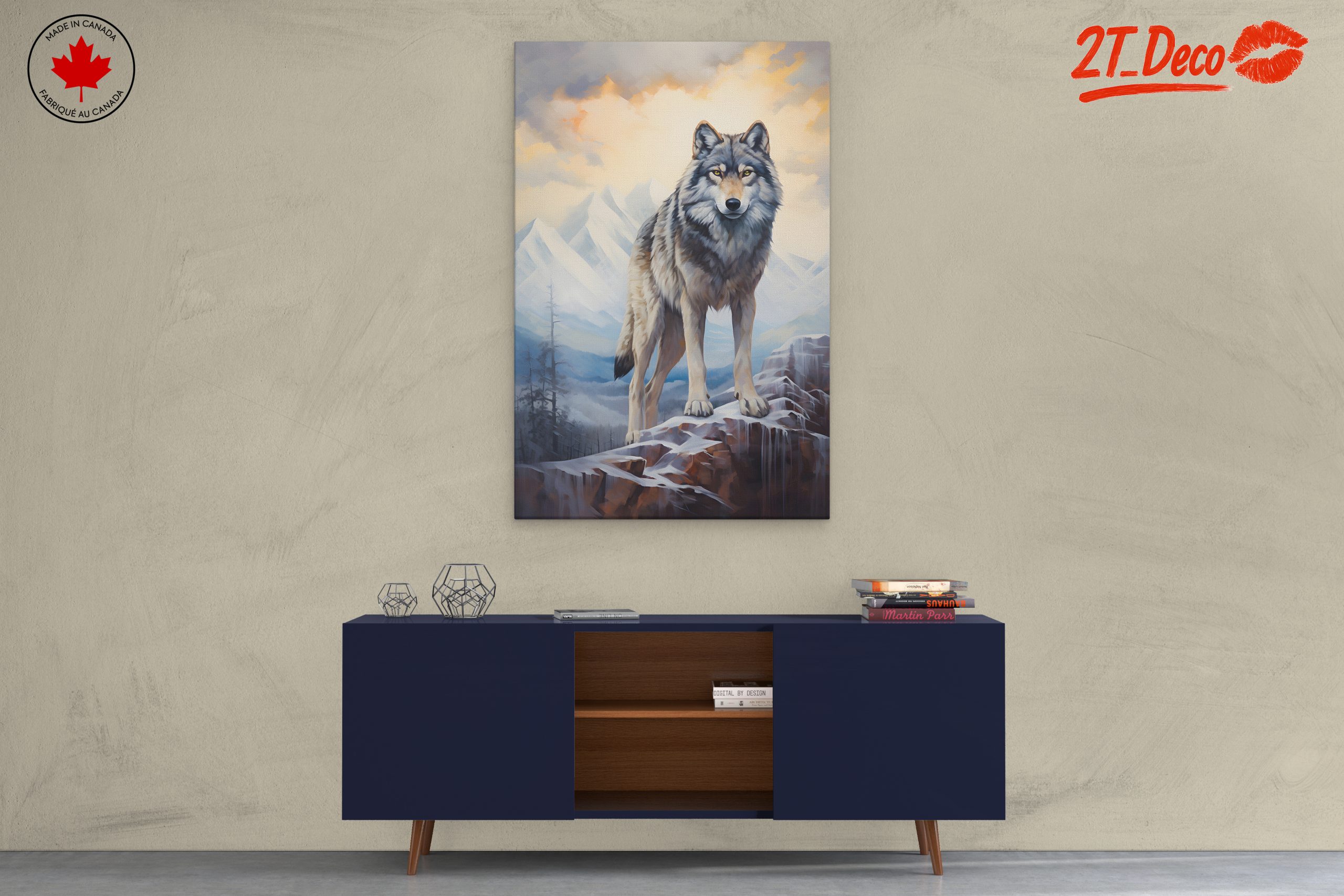 Realistic Wolf Art in Mountain Landscape - Image 3