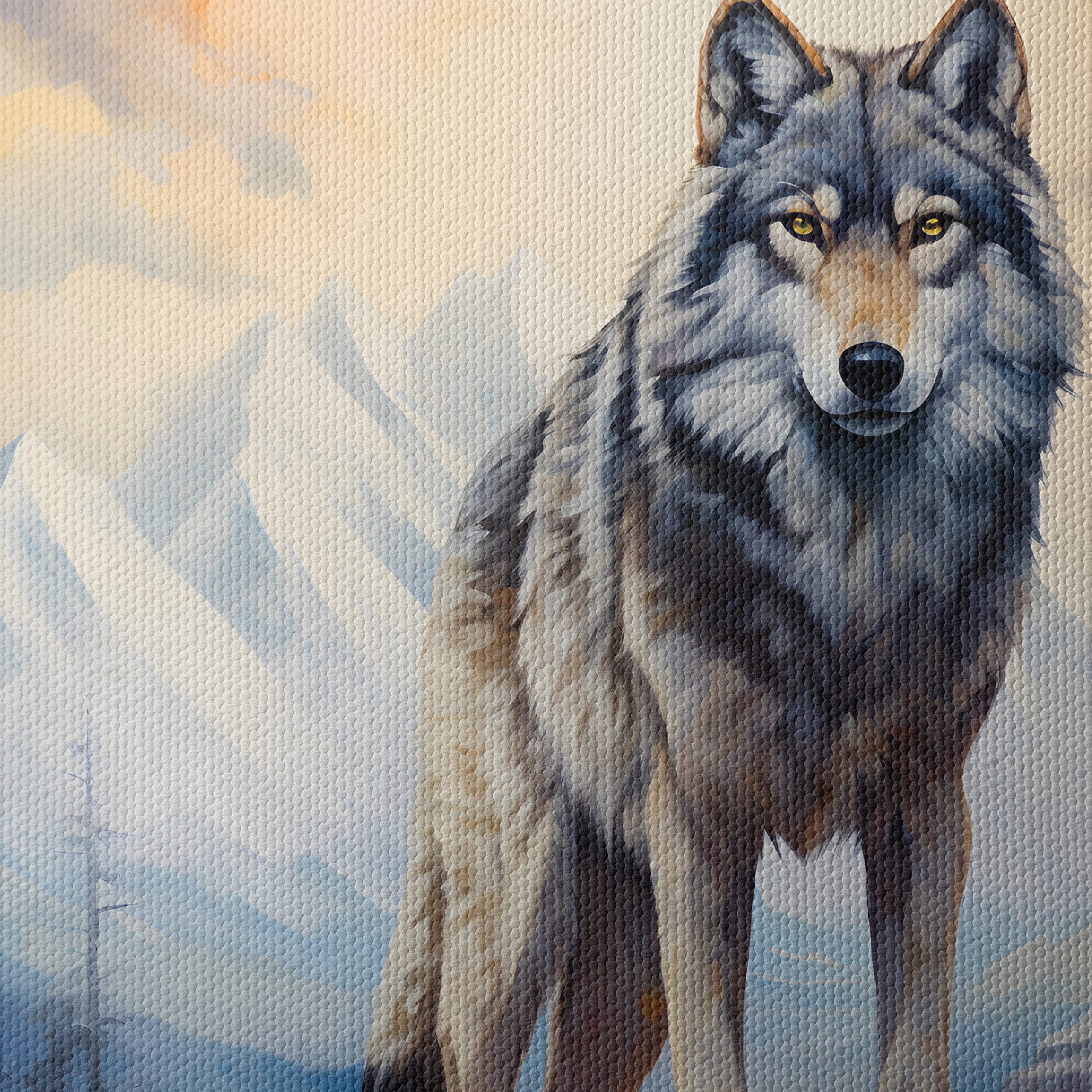 Realistic Wolf Art in Mountain Landscape - Image 4