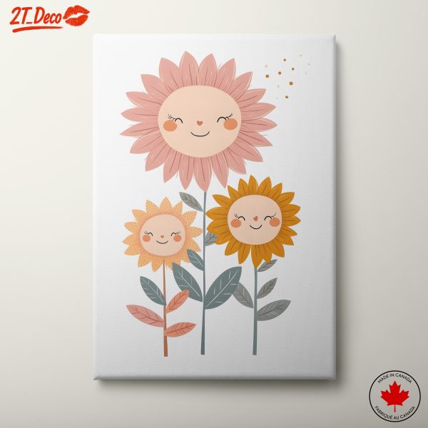 Playful Floral Characters with Smiling Faces