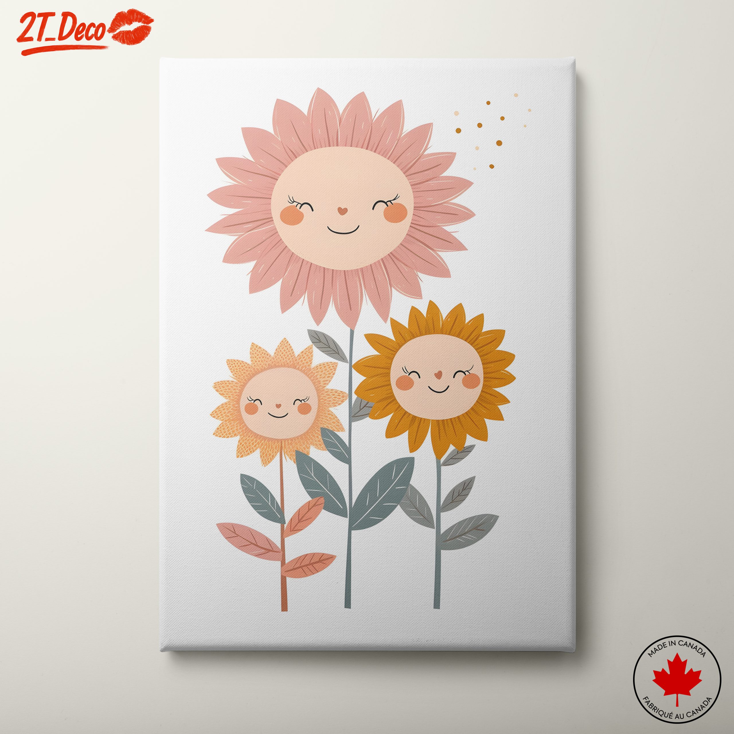 Playful Floral Characters with Smiling Faces