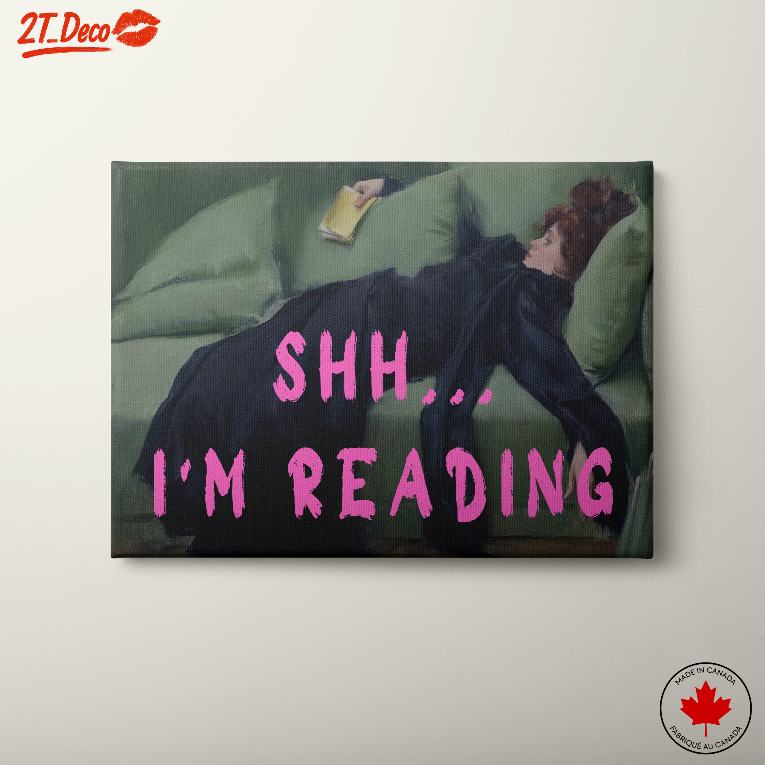 Reading Woman Portrait with Quote