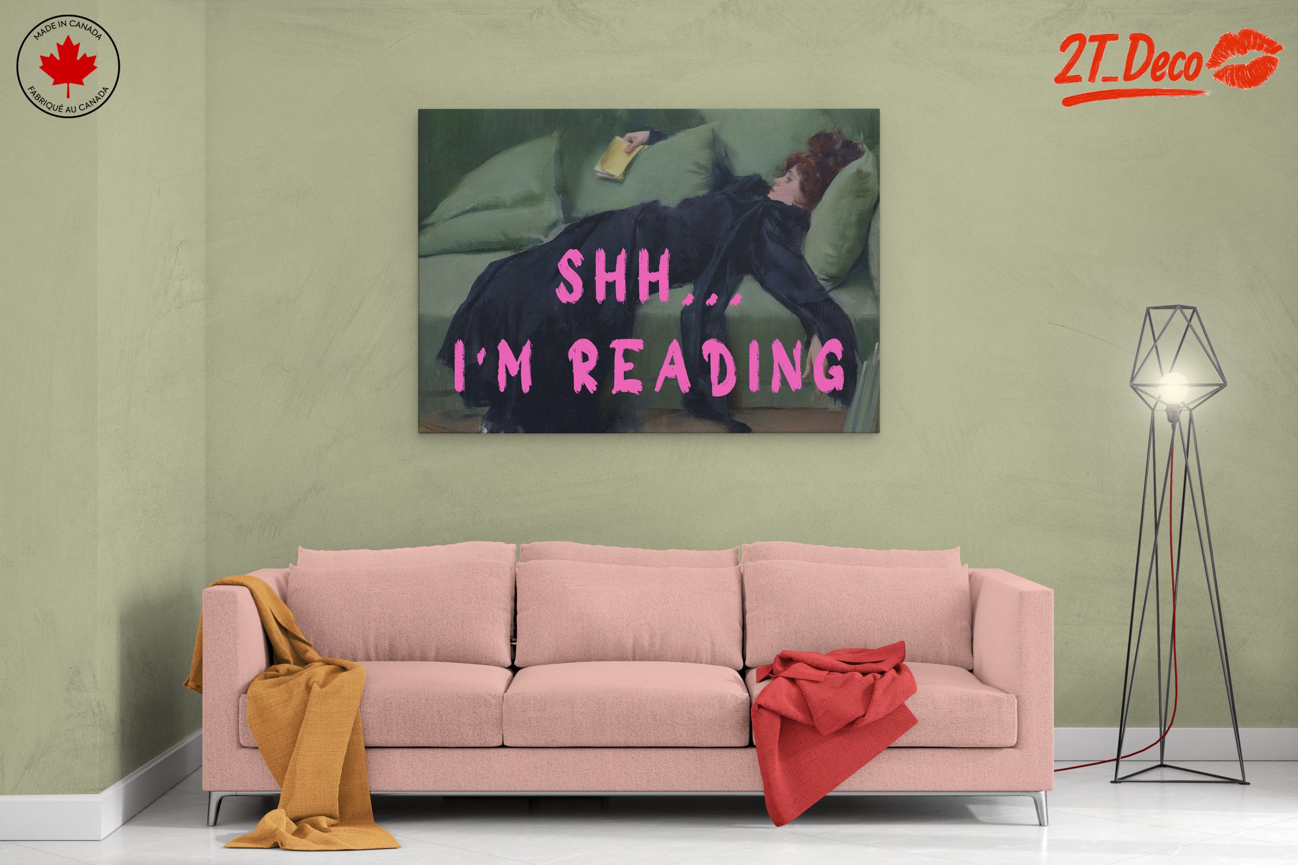 Reading Woman Portrait with Quote - Image 2