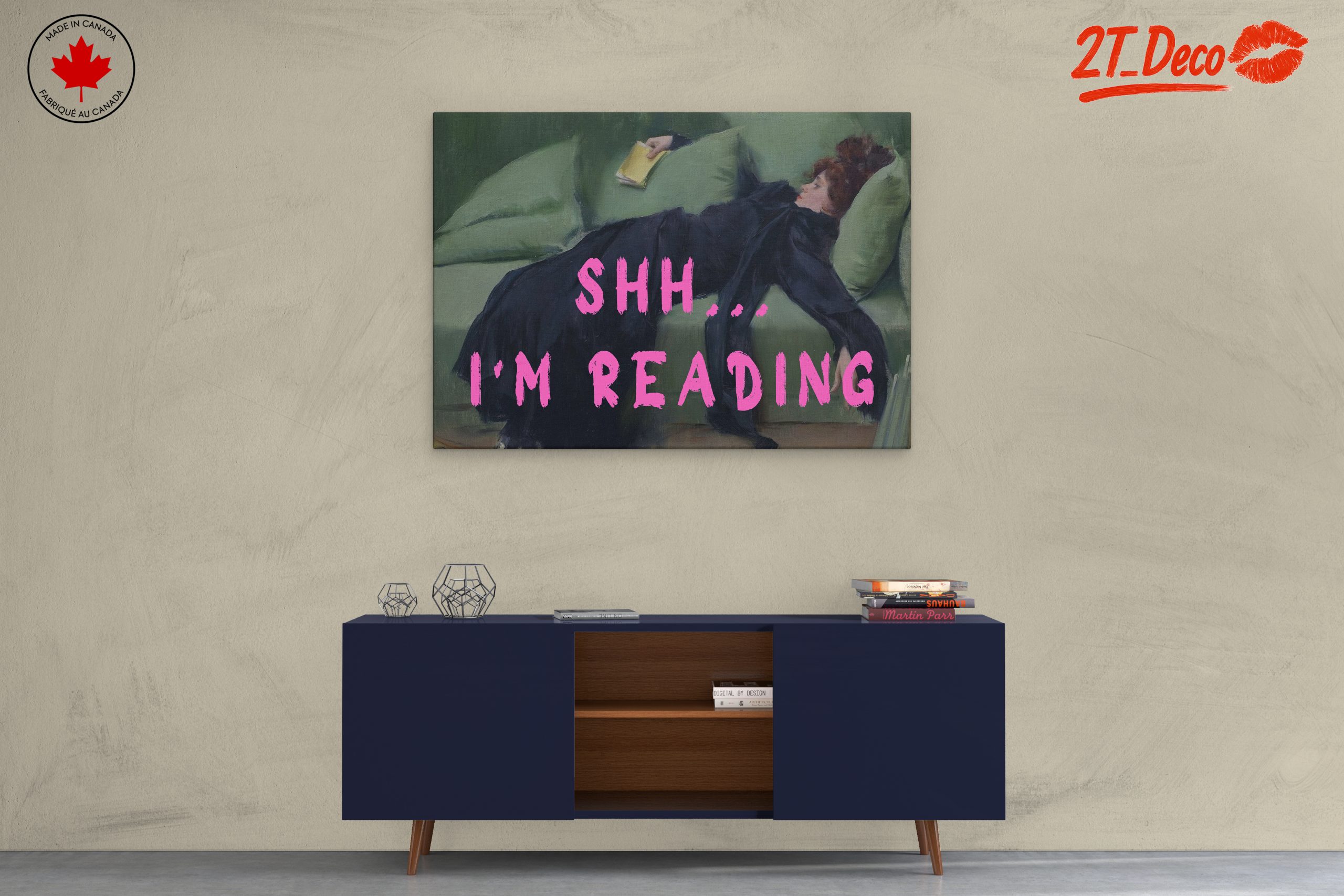 Reading Woman Portrait with Quote - Image 3