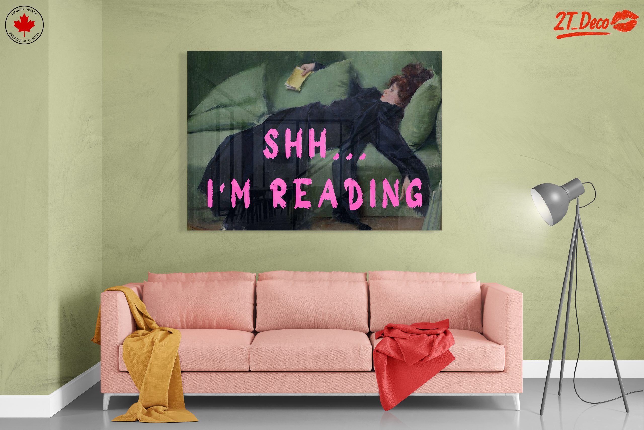 Reading Woman Portrait with Quote - Image 7